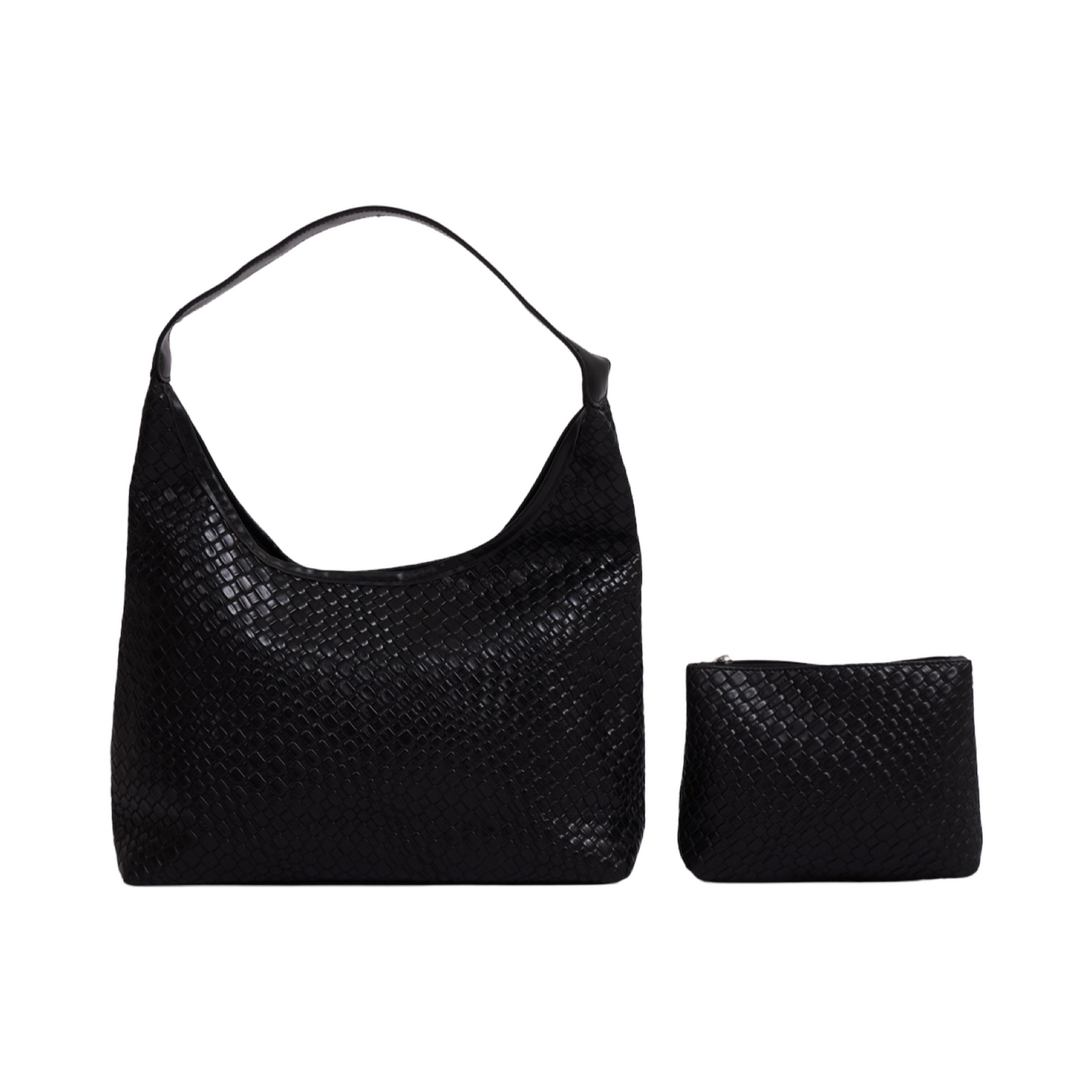 Woven Tote Bag - Black