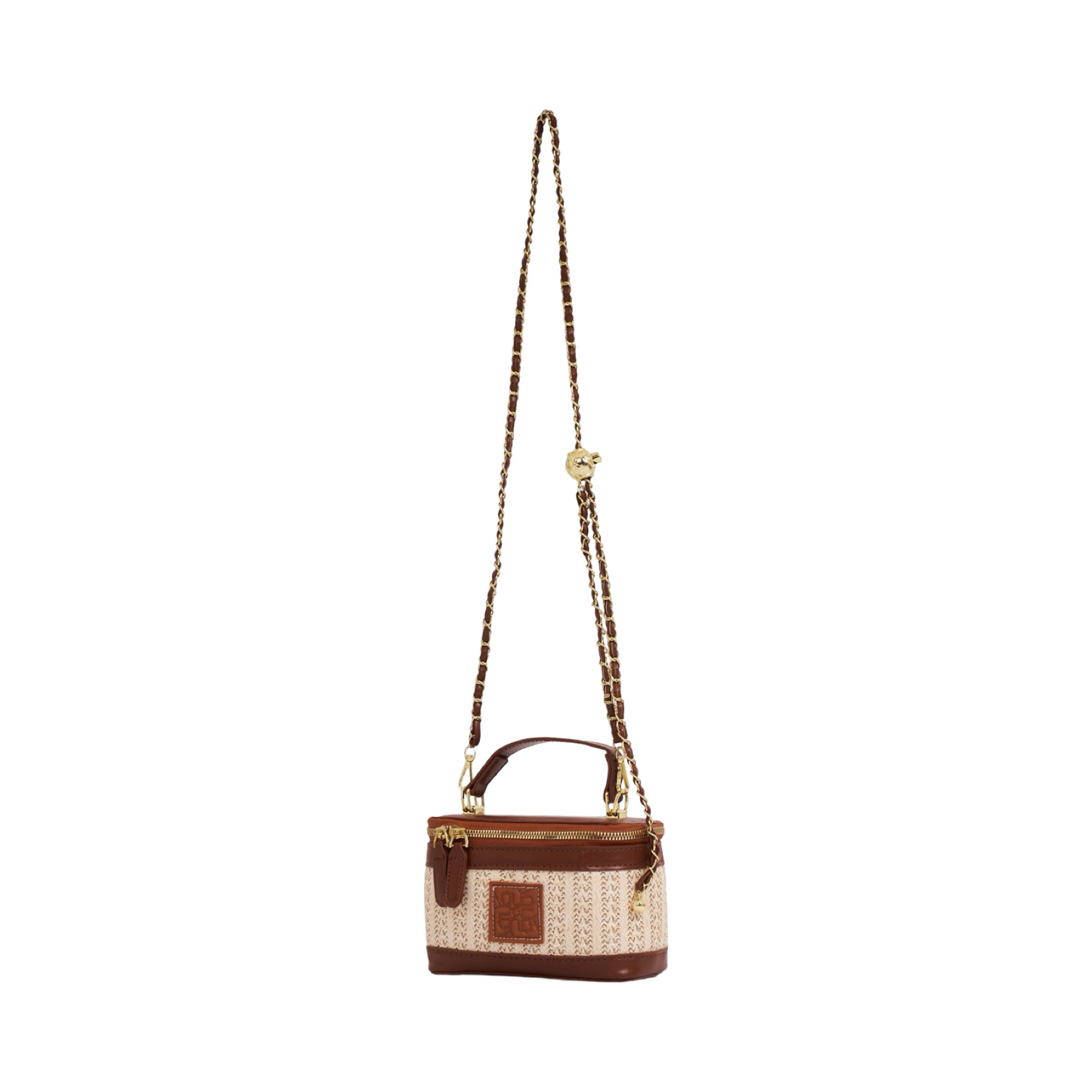 Straw Crossbody Bag - Brown