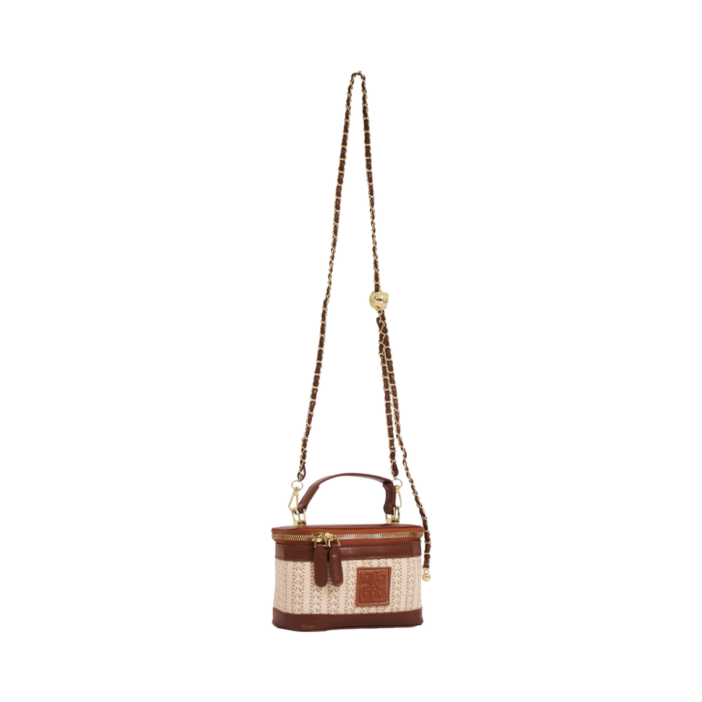 Straw Crossbody Bag - Brown