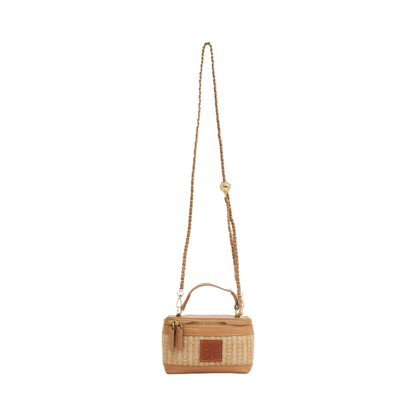 Straw Crossbody Bag - Beige