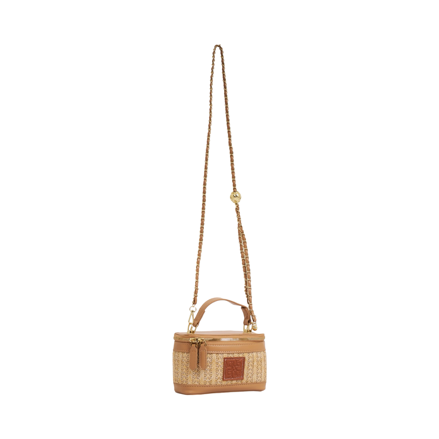Straw Crossbody Bag - Beige