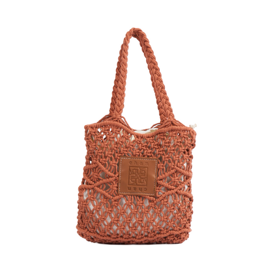 Knitted Tote Bag - Orange