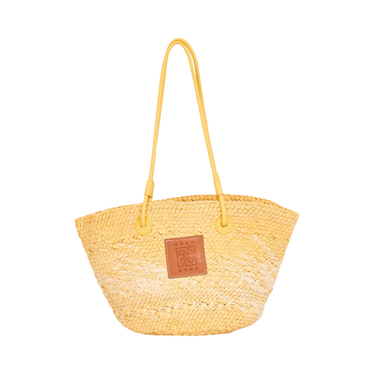 Straw Tote Bag - Yellow