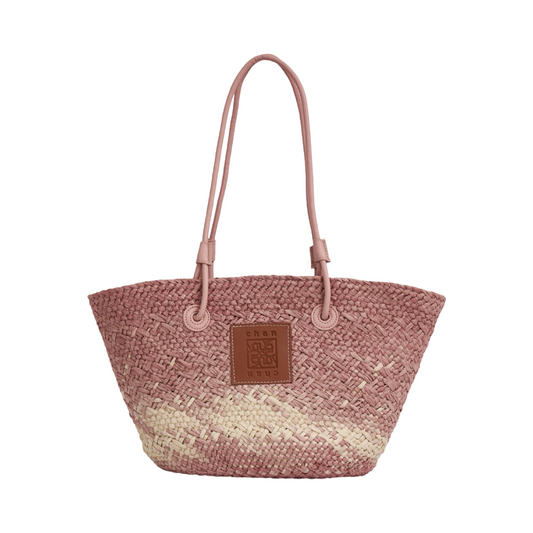 Straw Pastel Tote Bag - Pink