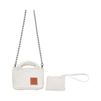 Signature Weave – Crossbody Bag – Clear White