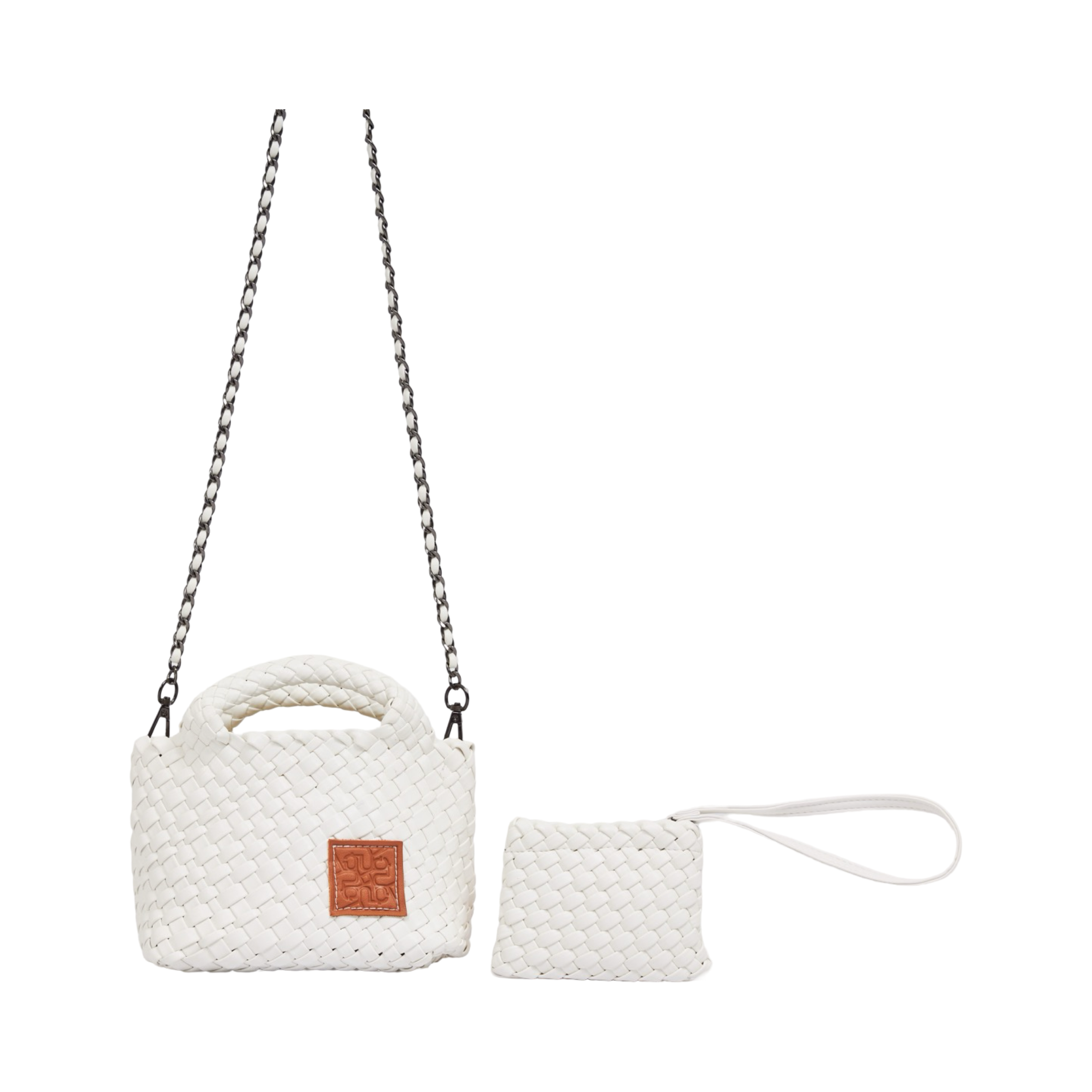 Woven Crossbody Bag - Clear White