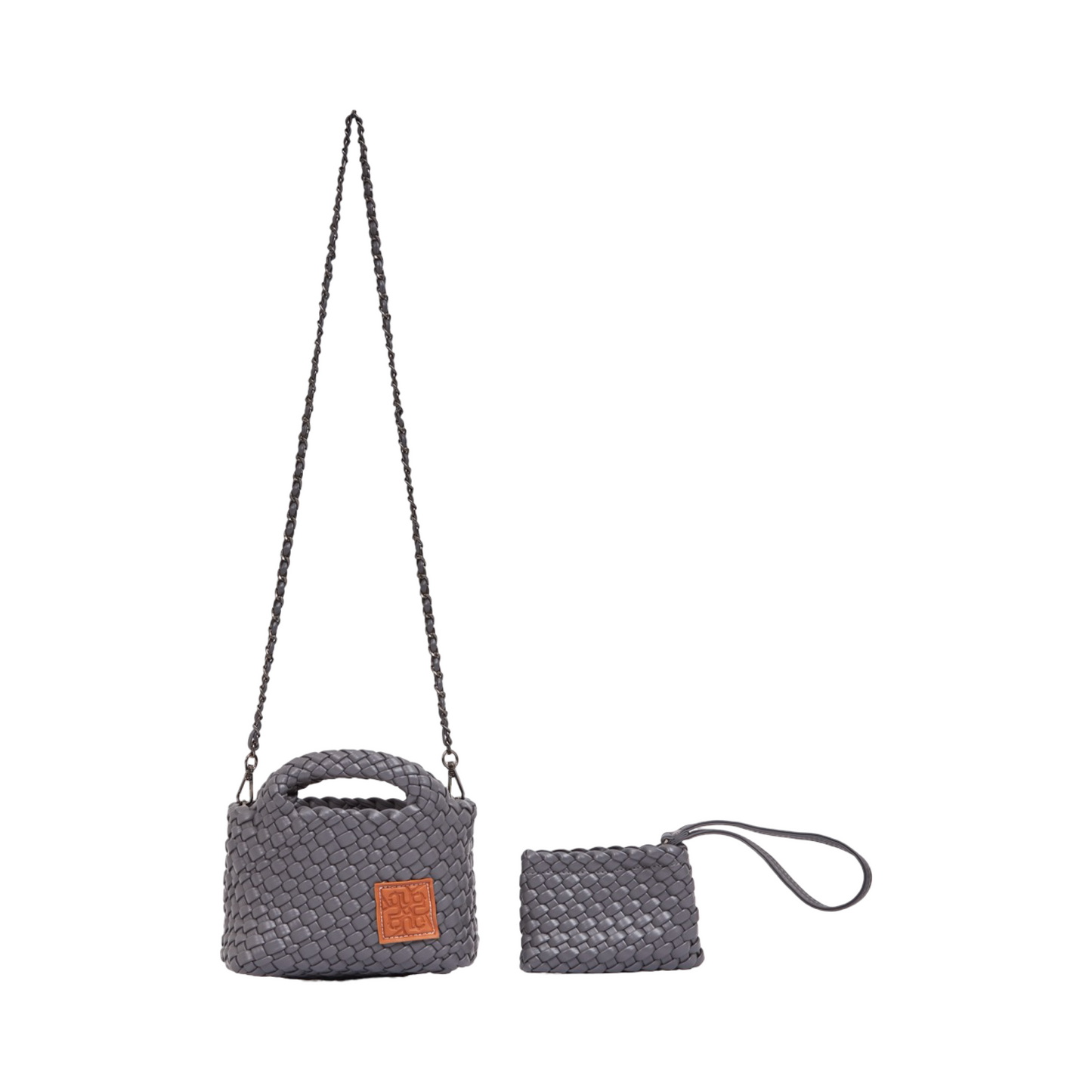 Woven Crossbody Bag - Grey