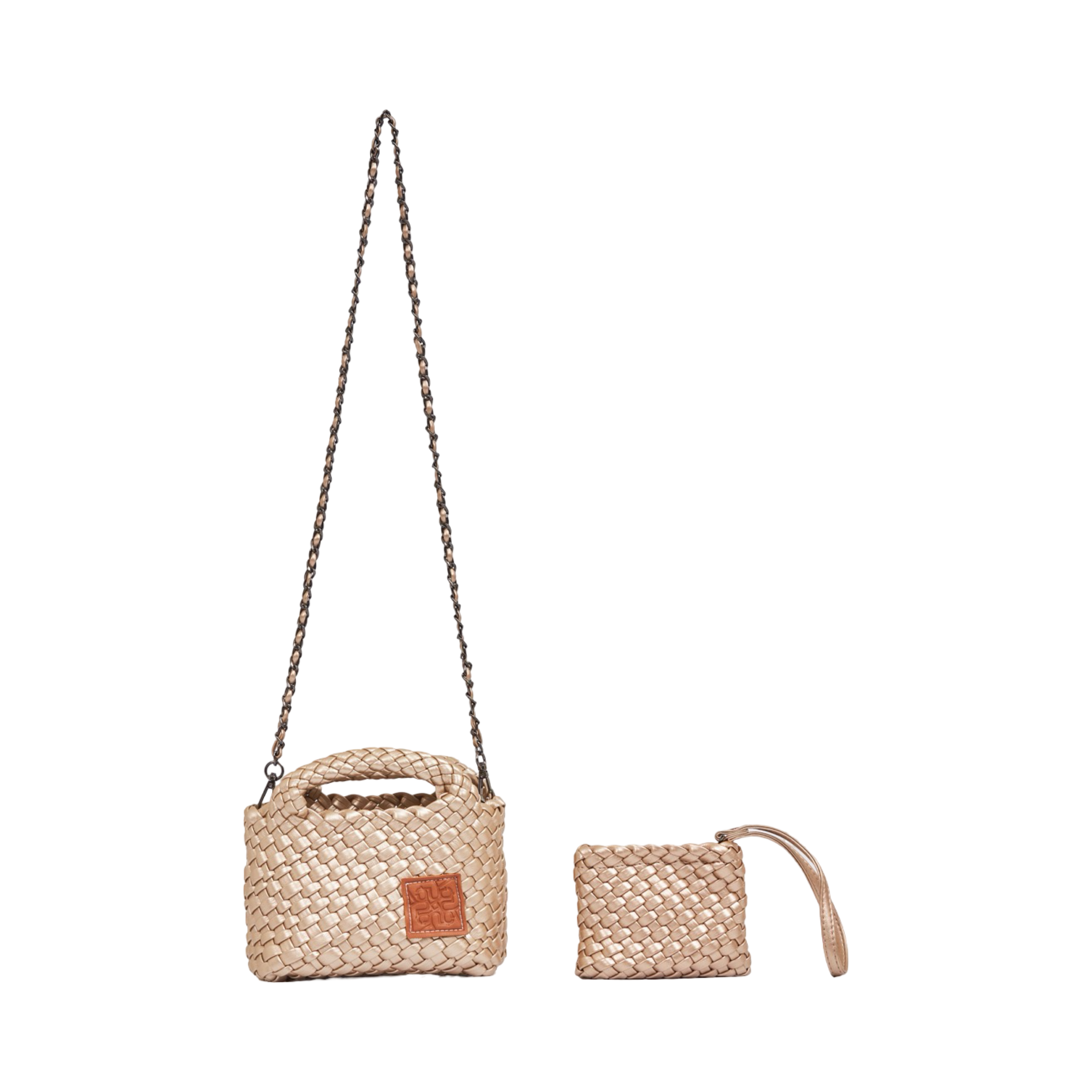 Woven Crossbody Bag - Gold