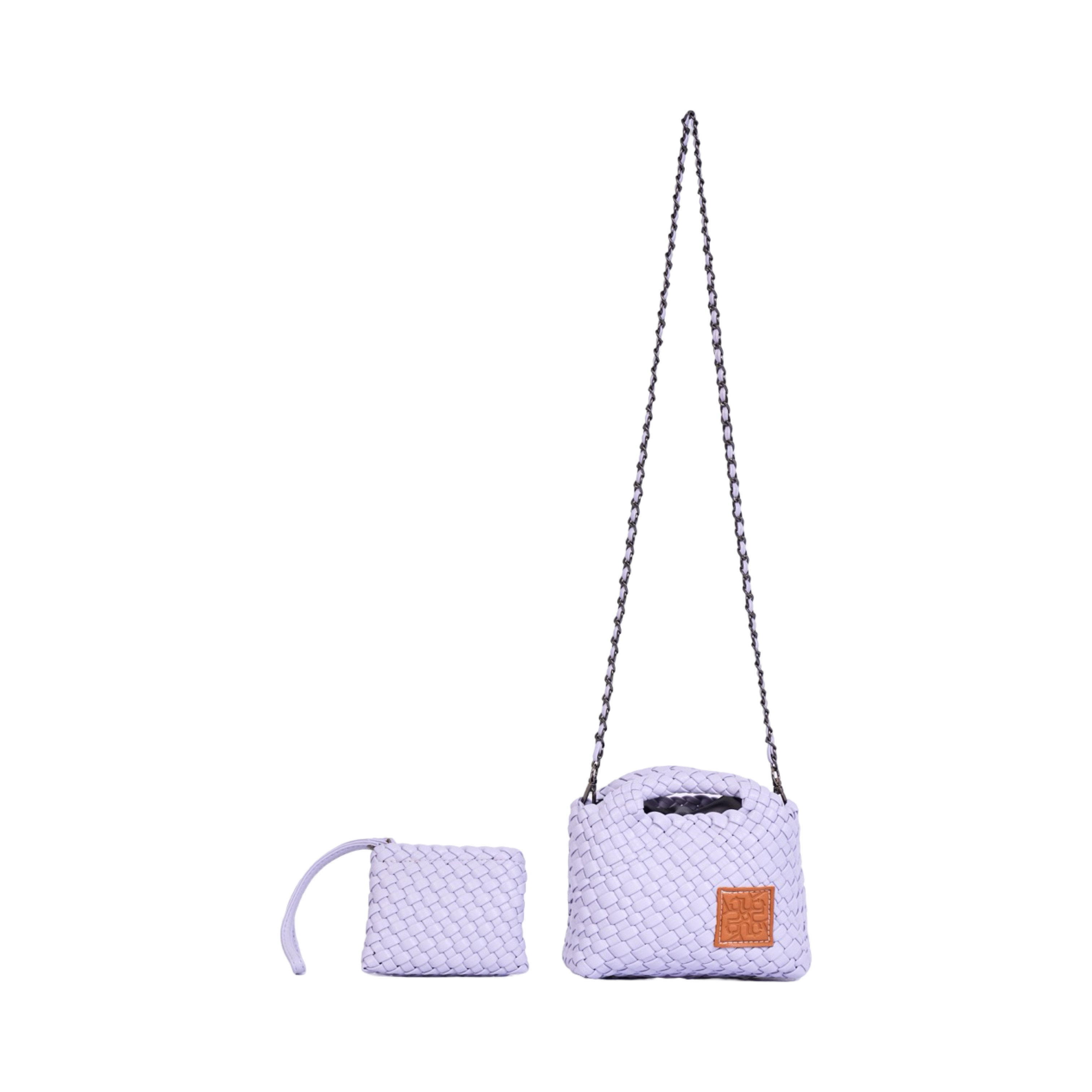 Woven Crossbody Bag - Lilac