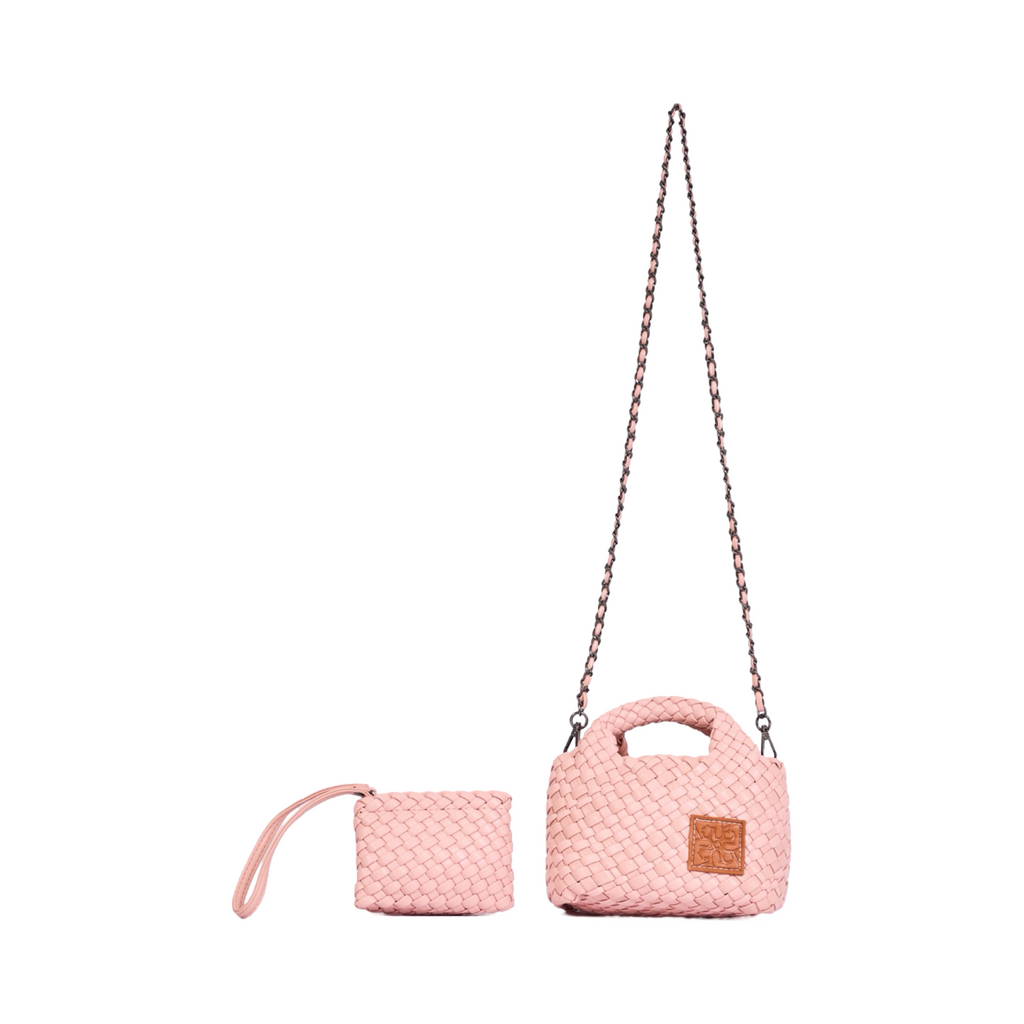 Woven Crossbody Bag - Dusty Rose
