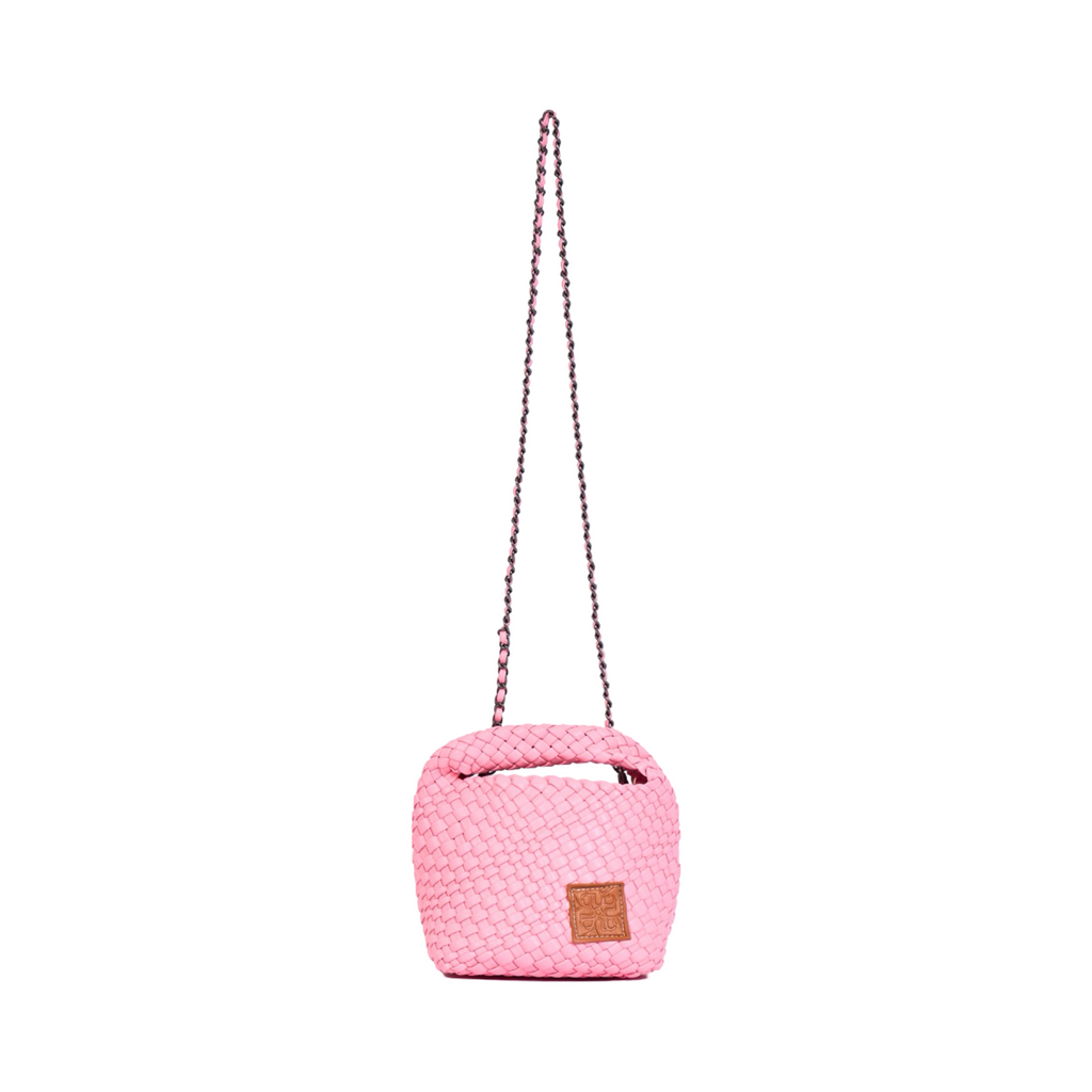 Woven Crossbody Bag - Flamingo Pink