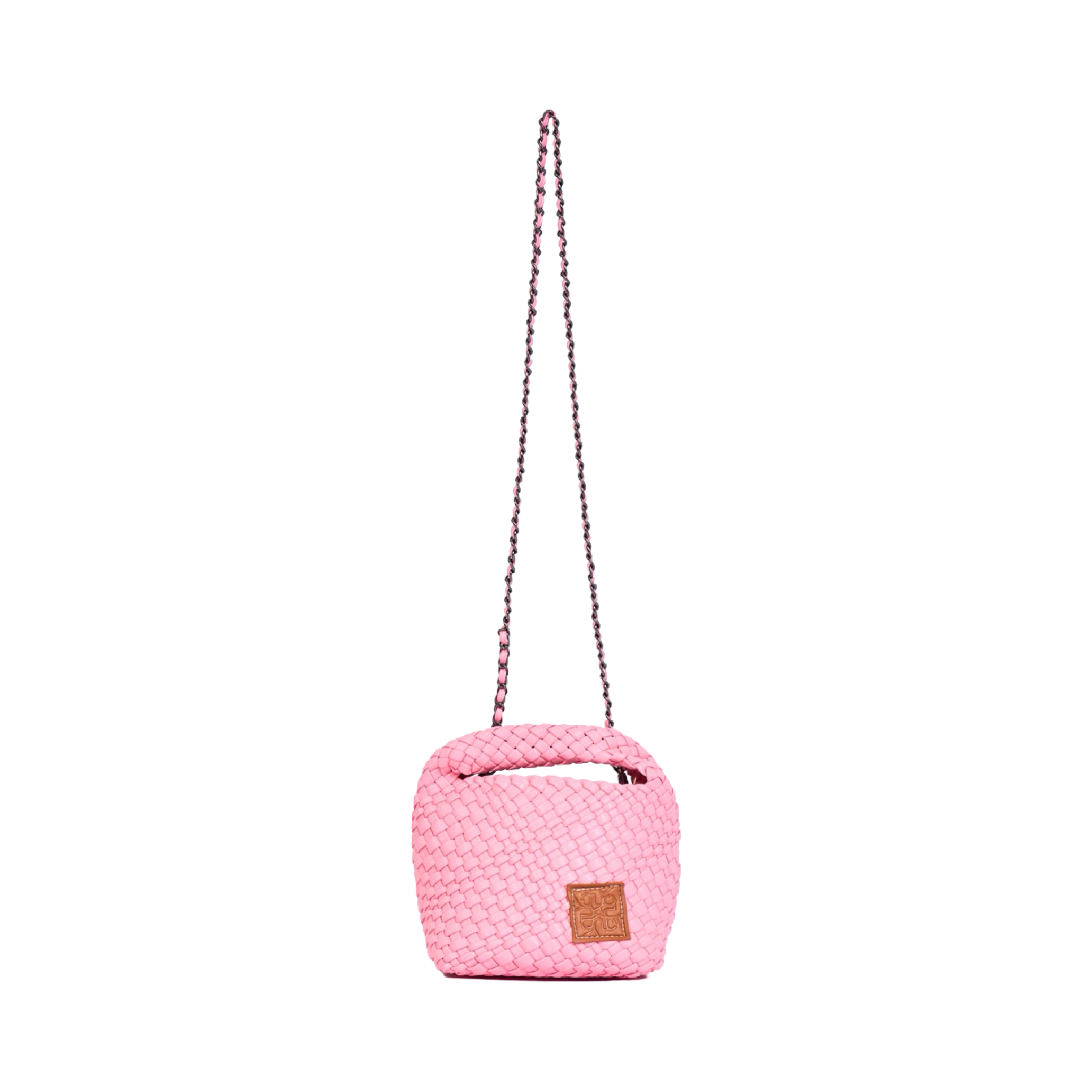 Woven Crossbody Bag - Flamingo Pink