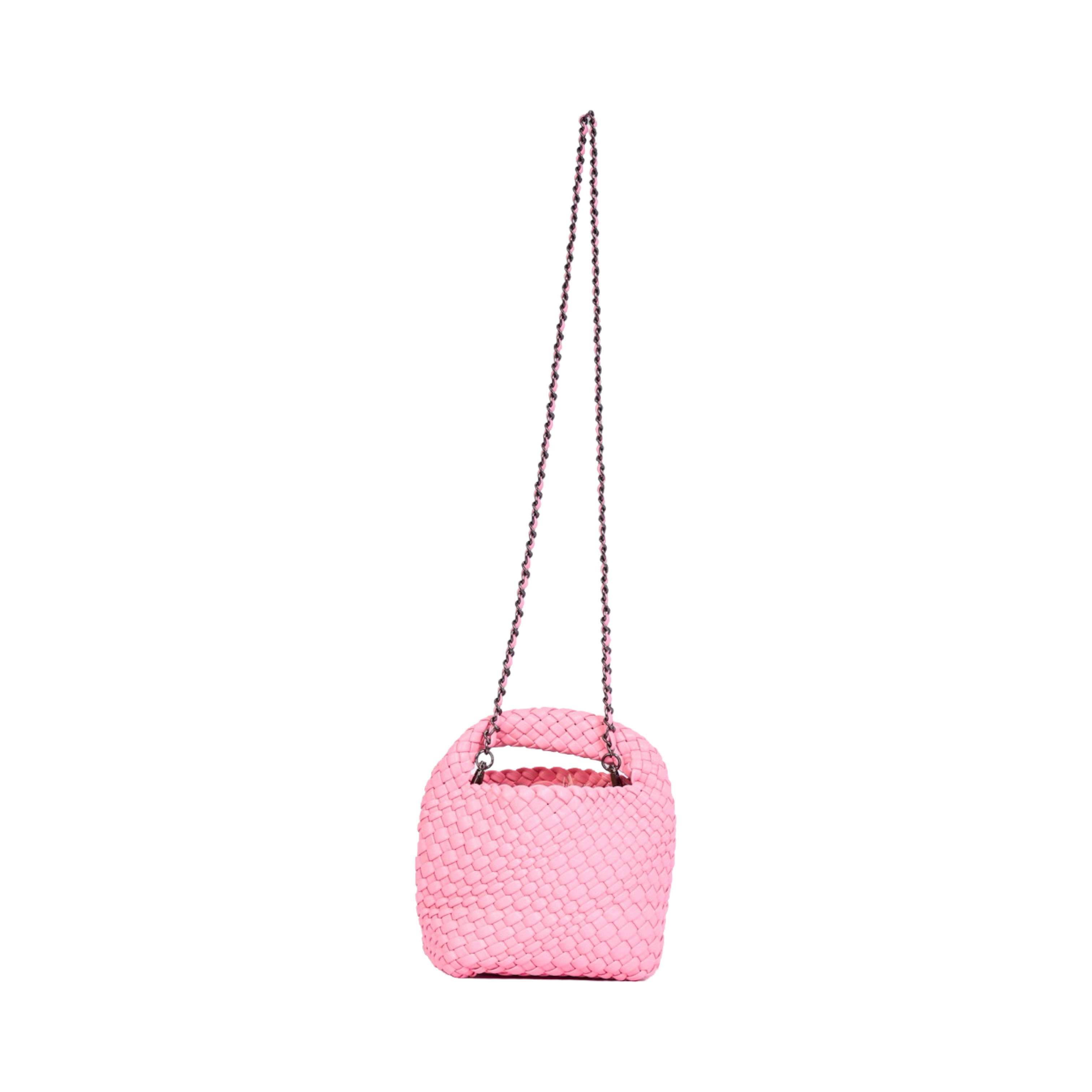 Woven Crossbody Bag - Flamingo Pink