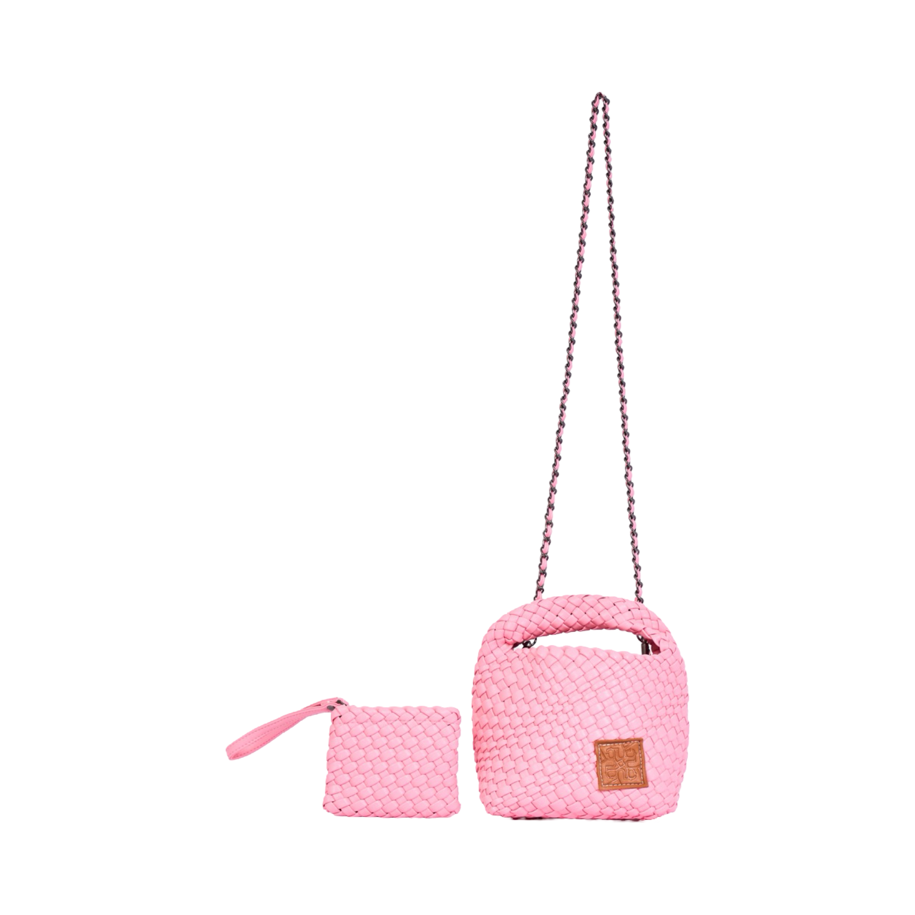 Woven Crossbody Bag - Flamingo Pink