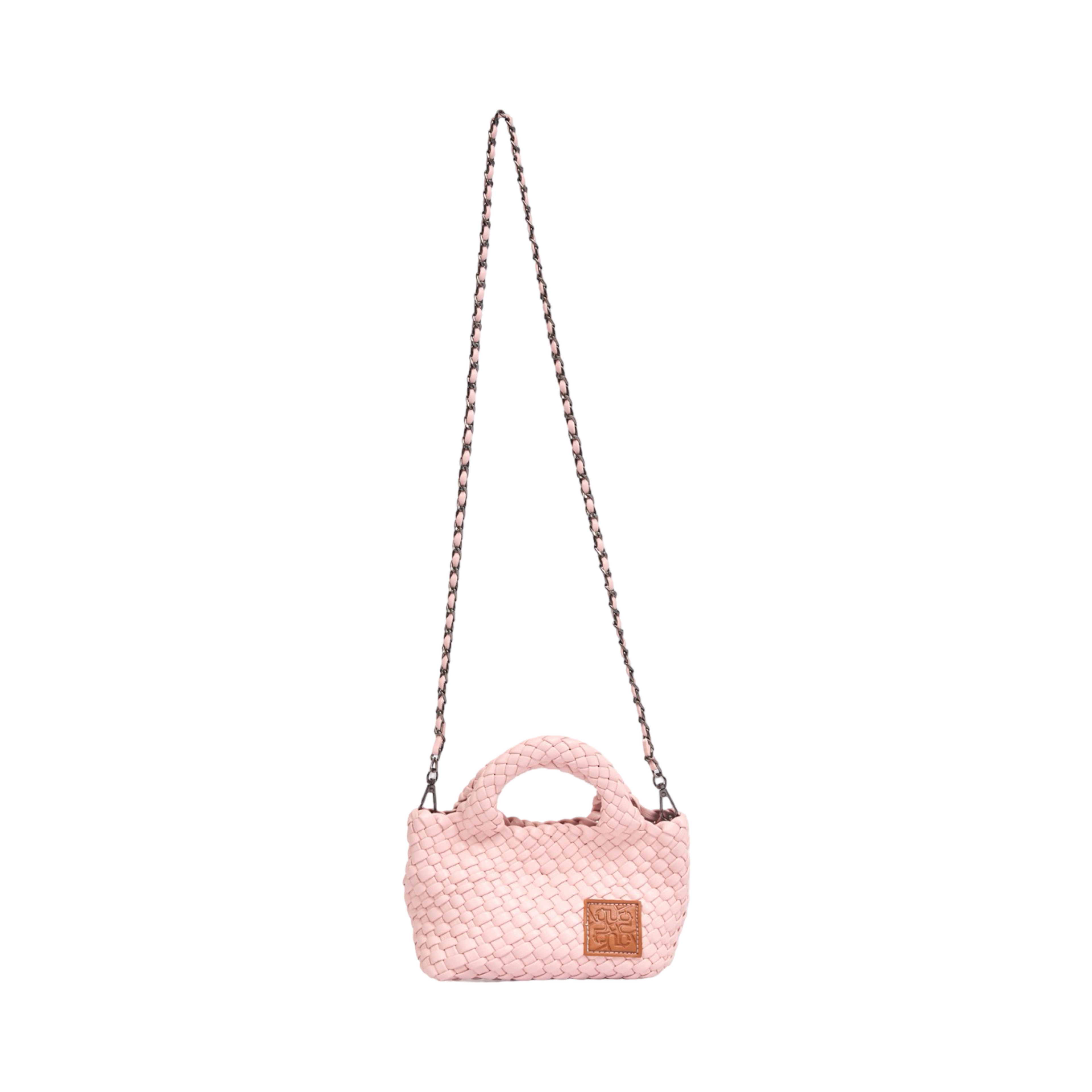 Woven Crossbody Bag S – Baby Pink