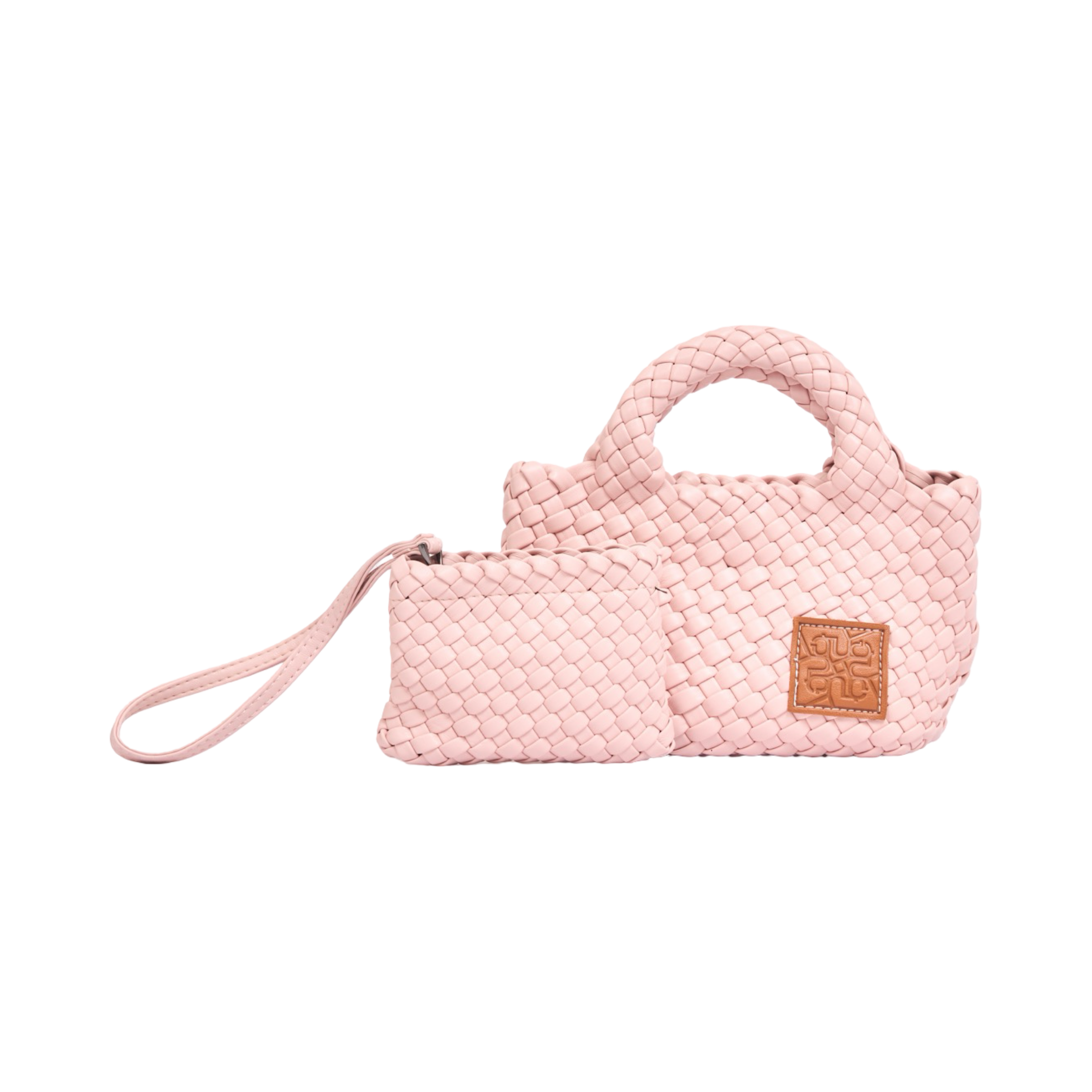 Woven Crossbody Bag S – Baby Pink