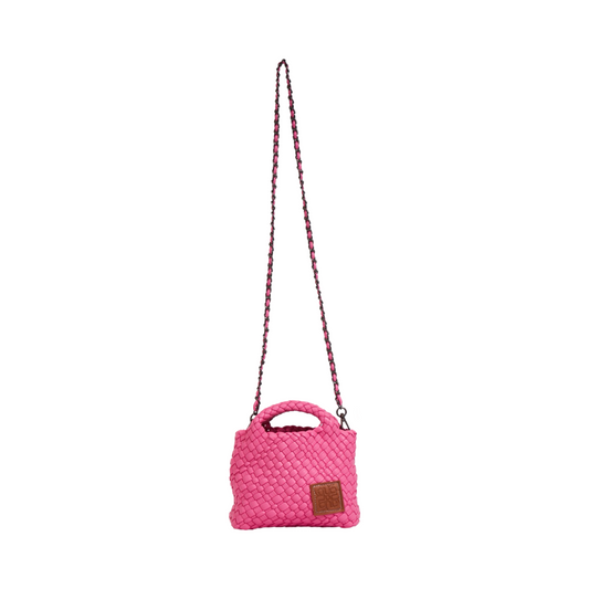 Woven Crossbody Bag - Hot Pink