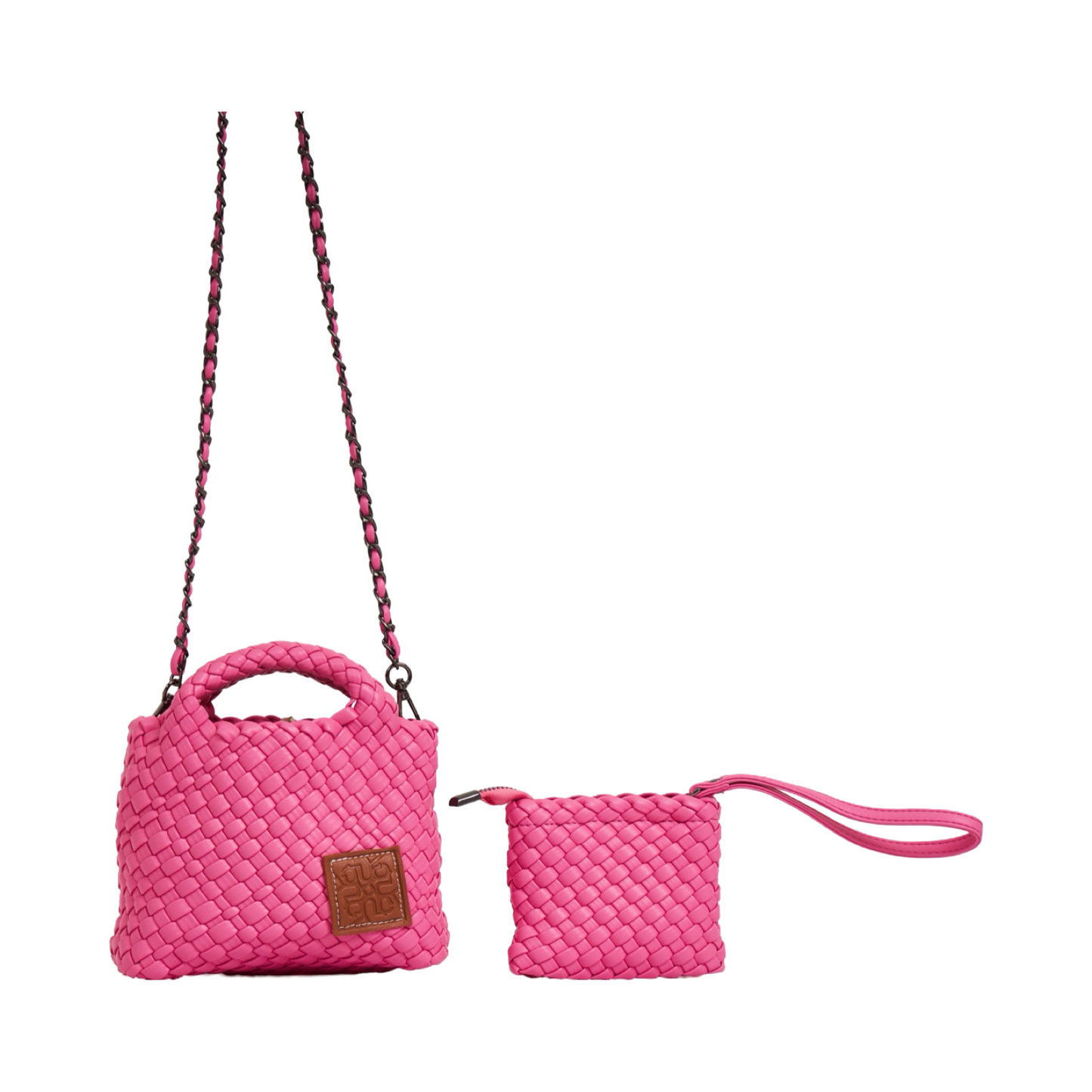 Woven Crossbody Bag S - Hot Pink