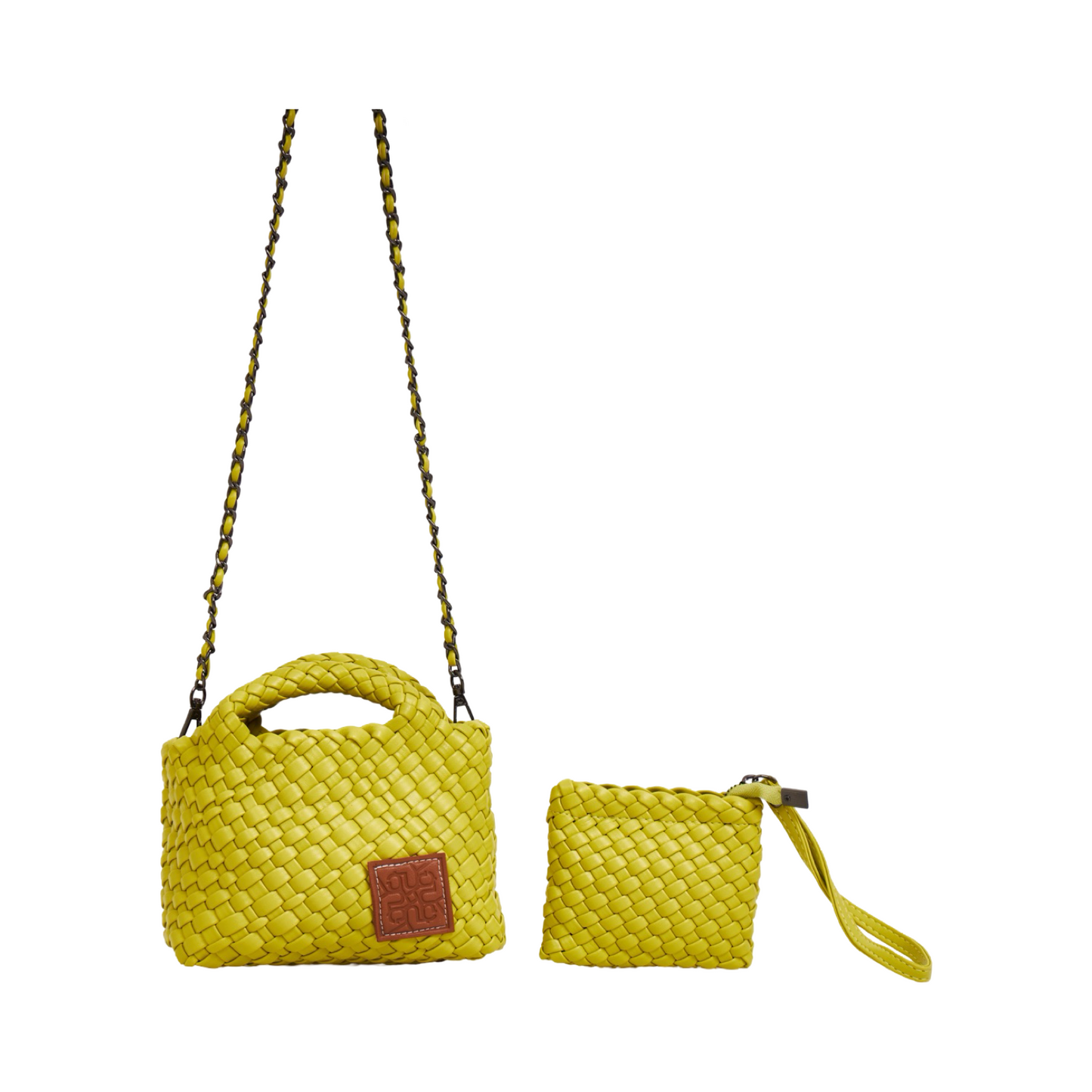 Woven Crossbody Bag S - Lemon