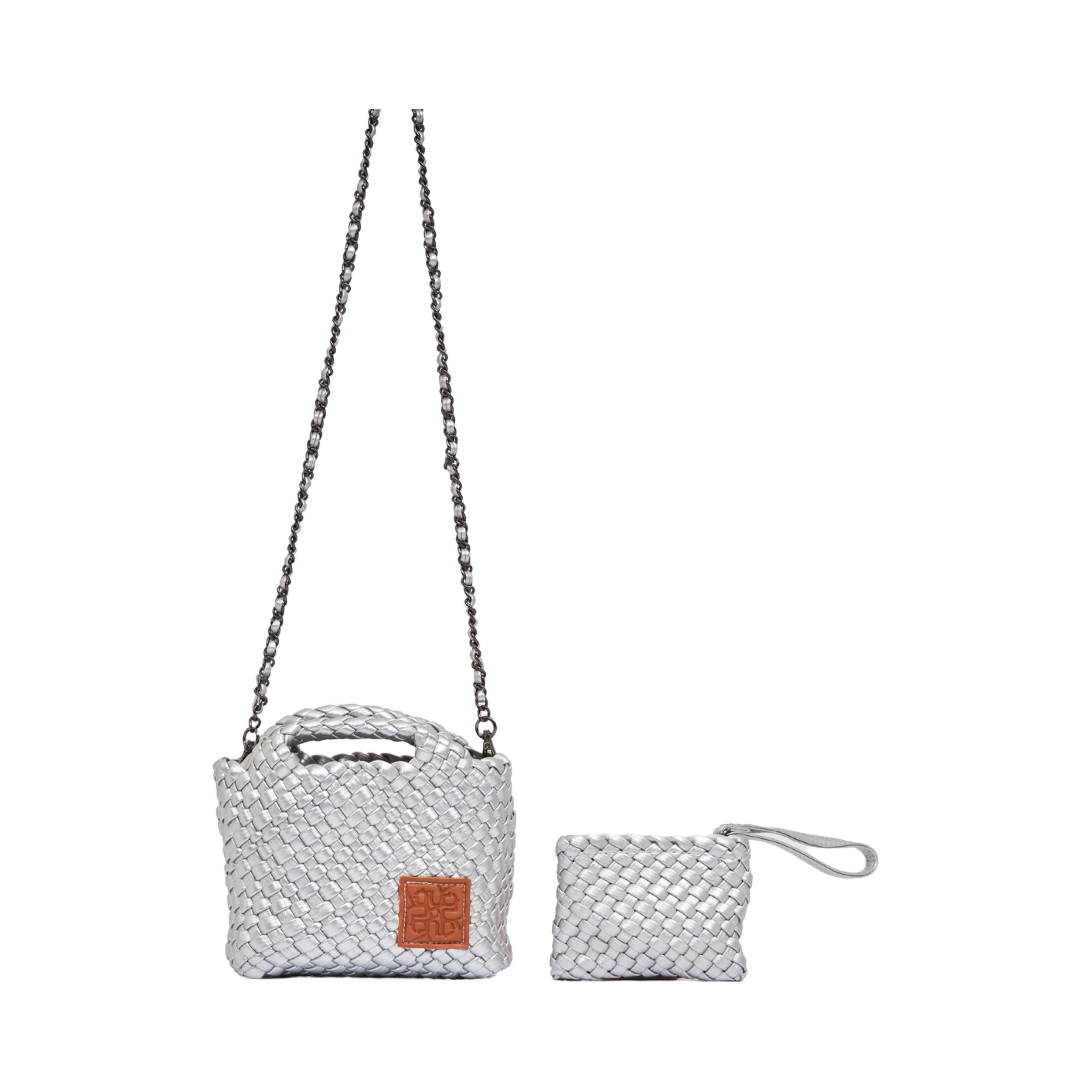 Woven Crossbody Bag - Sliver