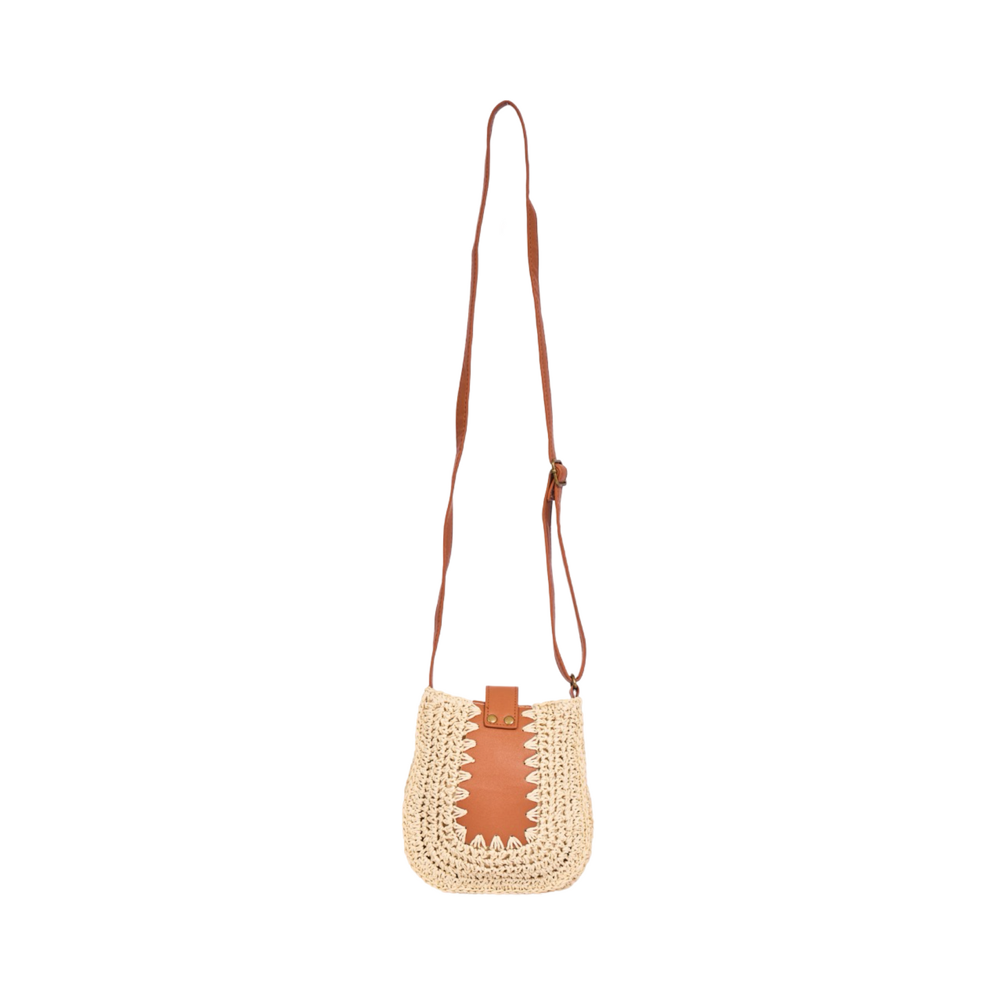 Straw Crossbody Phone Bag - Beige