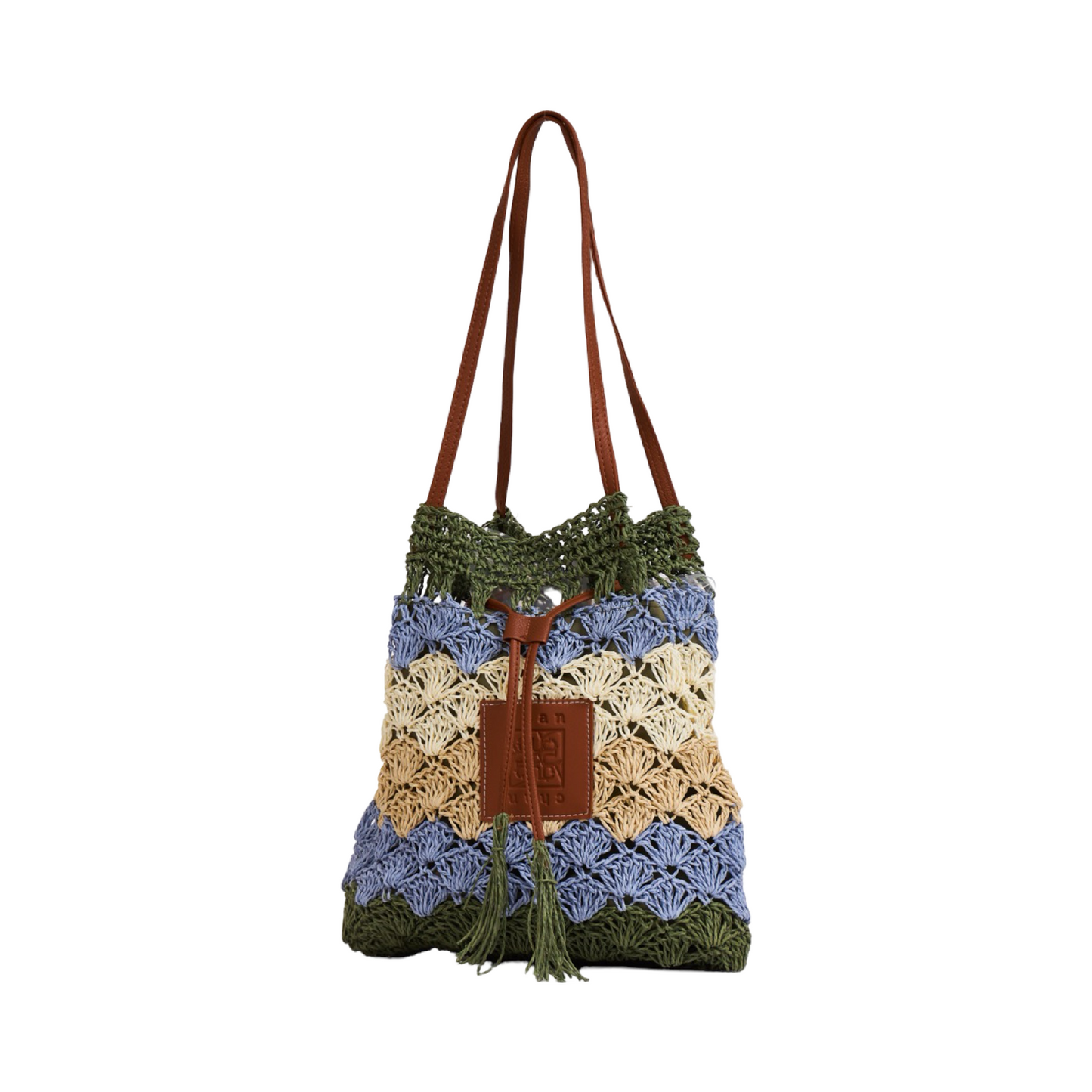 Everyday Earth – Straw Bucket Bag – Green