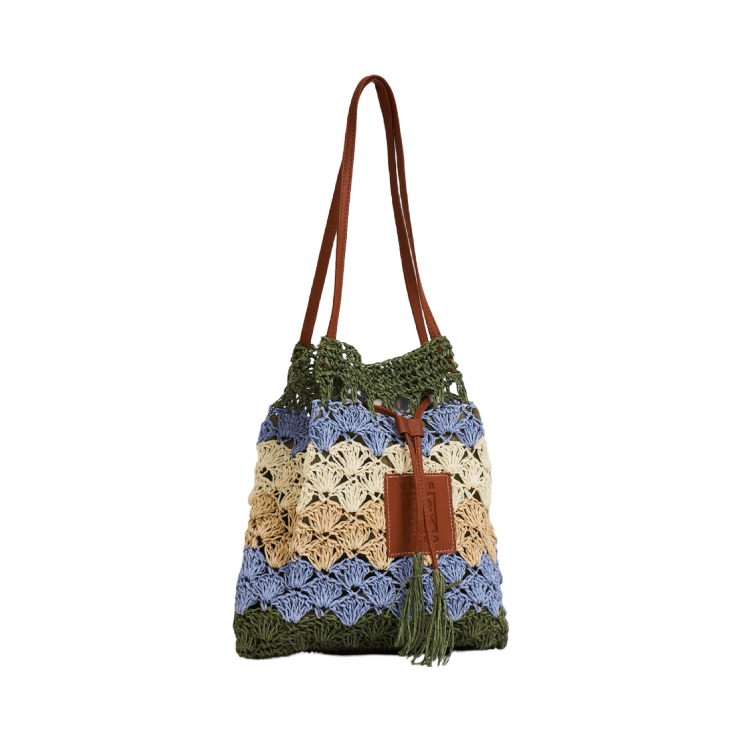 Everyday Earth – Straw Bucket Bag – Green