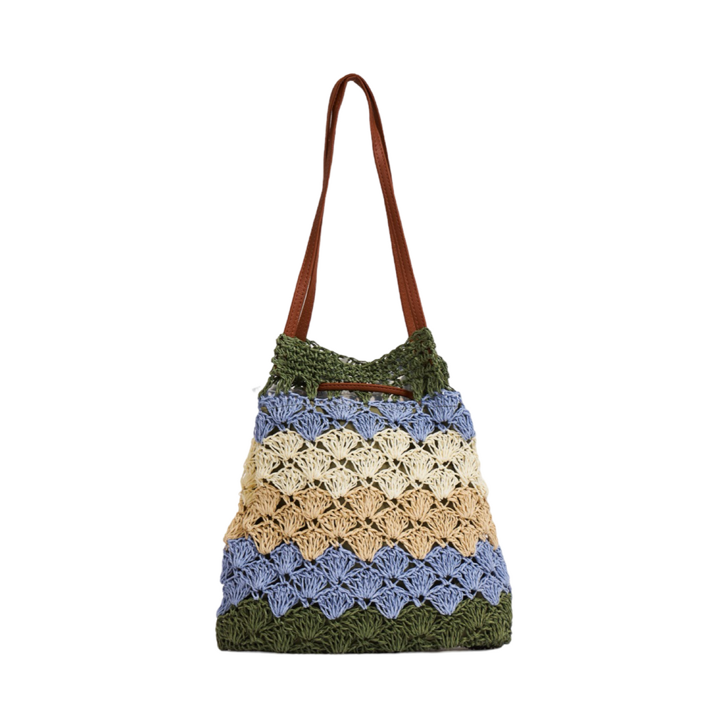Everyday Earth – Straw Bucket Bag – Green