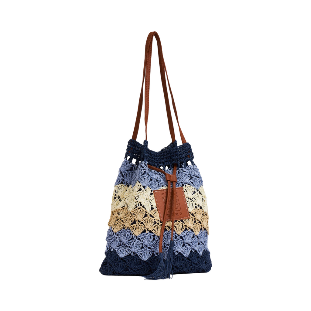 Everyday Earth – Straw Bucket Bag – Blue