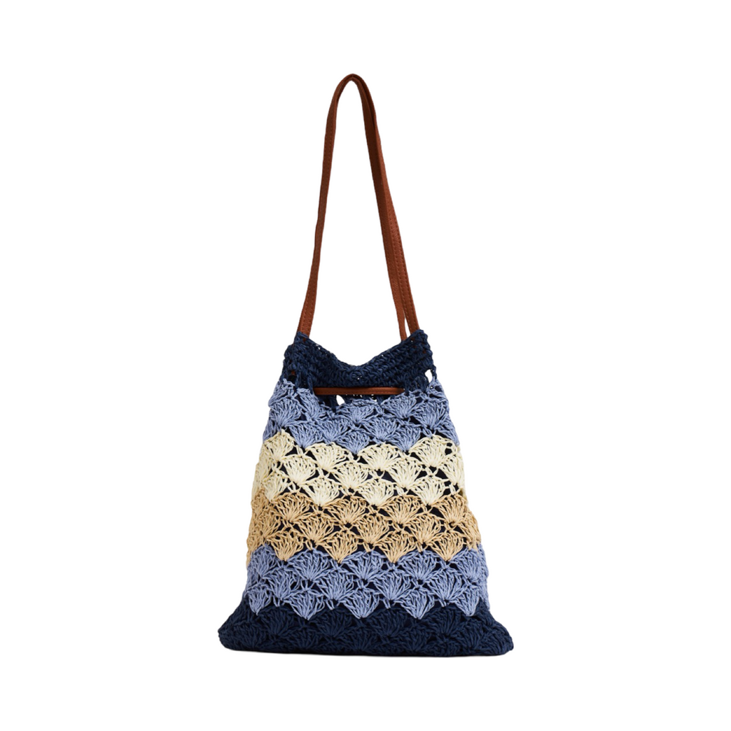 Everyday Earth – Straw Bucket Bag – Blue