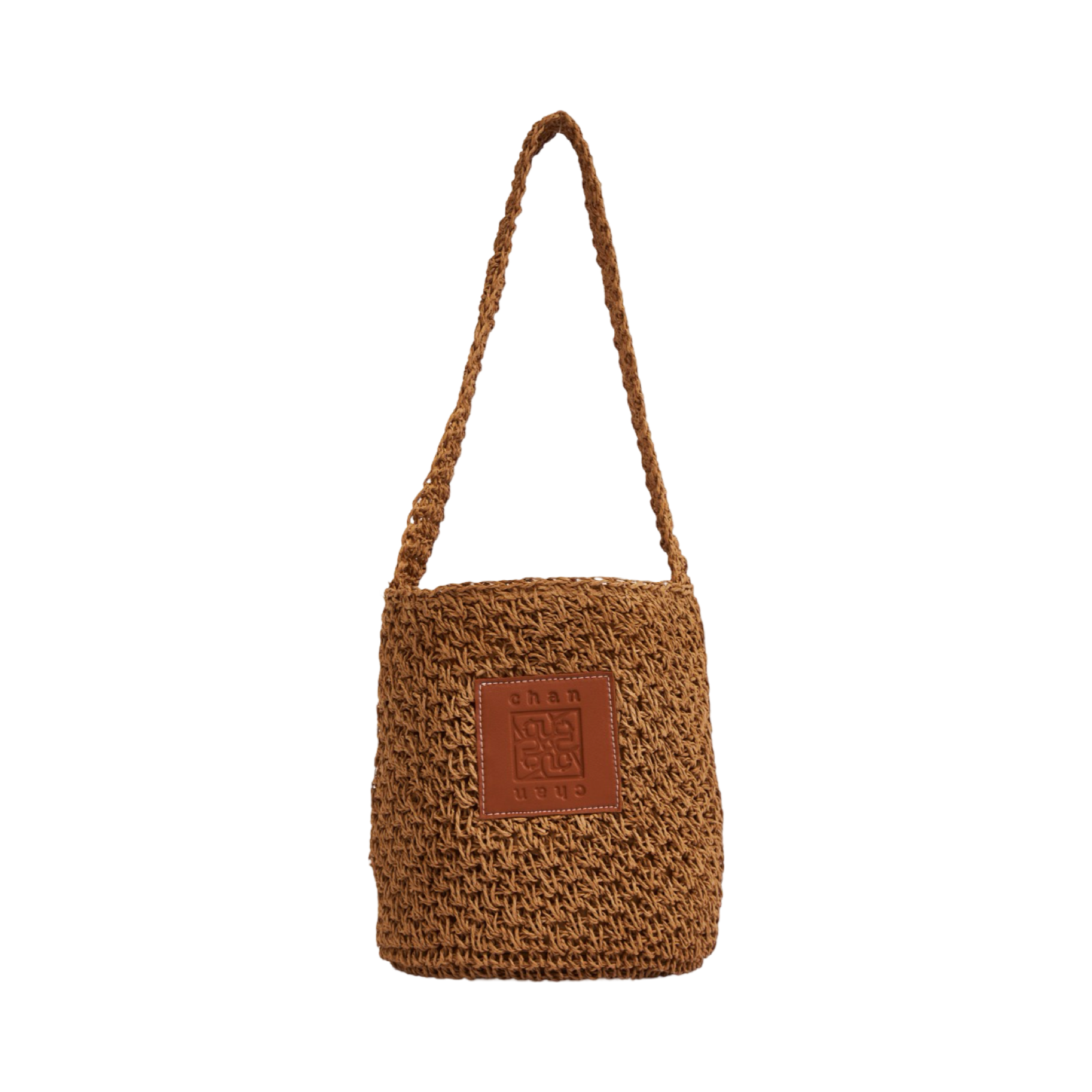 Straw Shoulder Bag - Brown