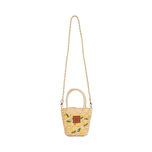 Floral Straw Crossbody Bag - Yellow