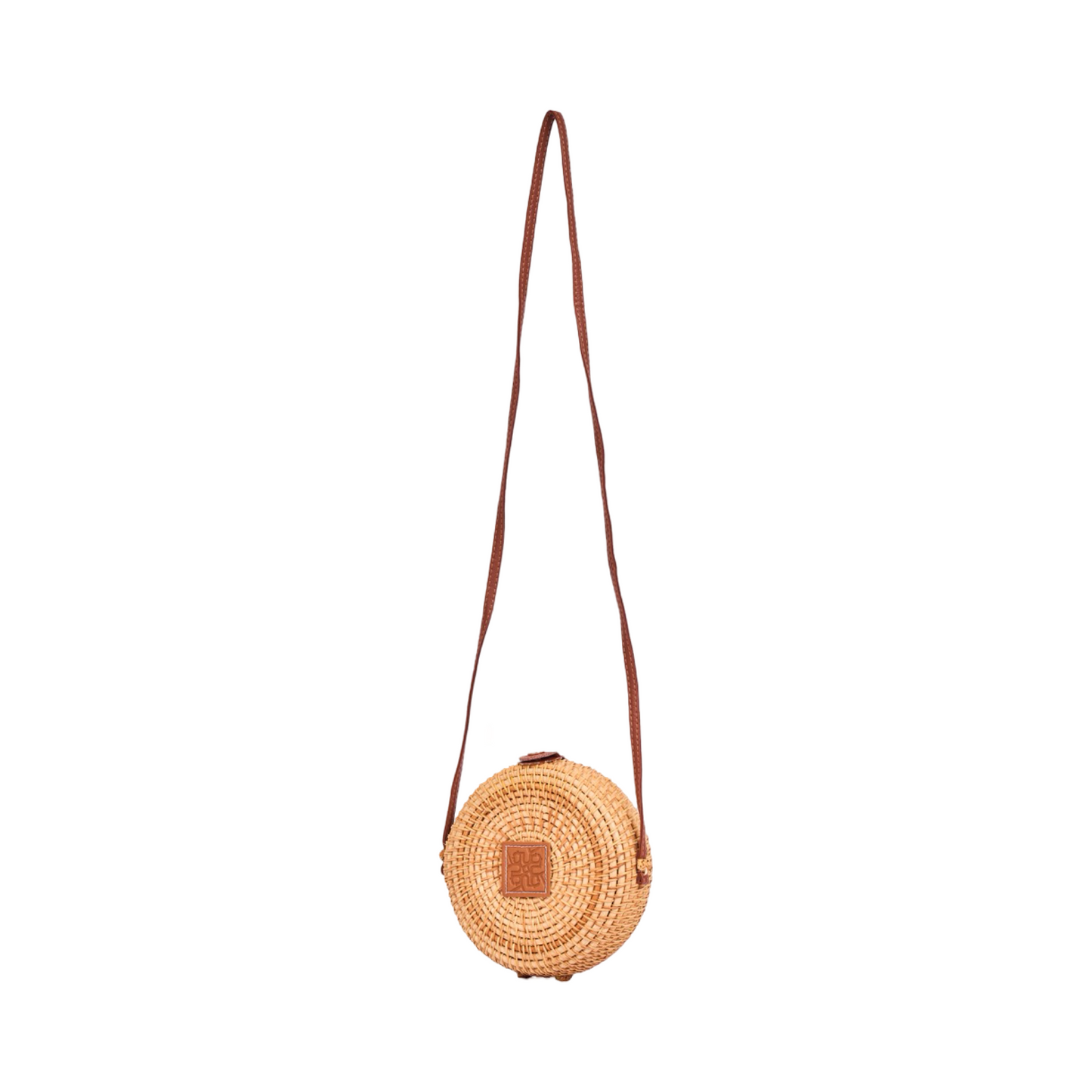 Everyday Earth – Wood Circle Shape Crossbody Bag – Brown