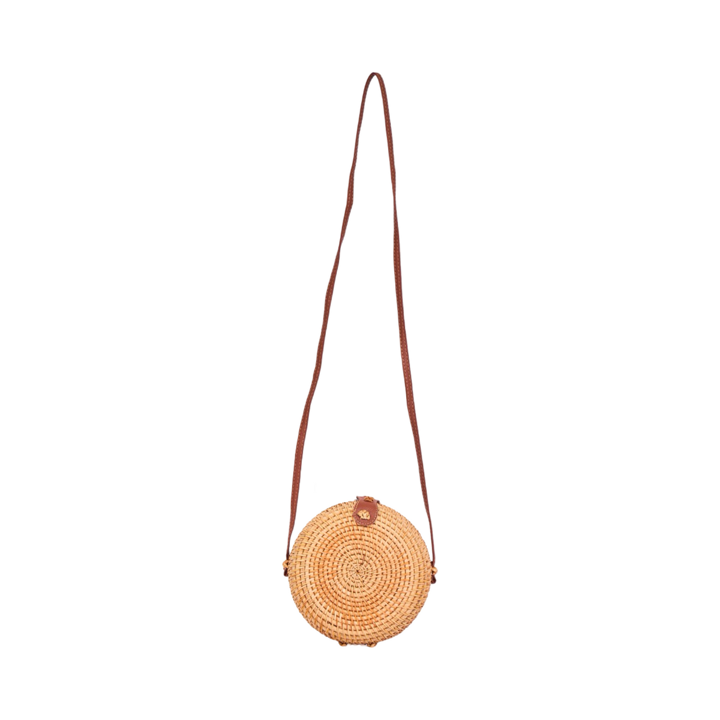 Everyday Earth – Wood Circle Shape Crossbody Bag – Brown
