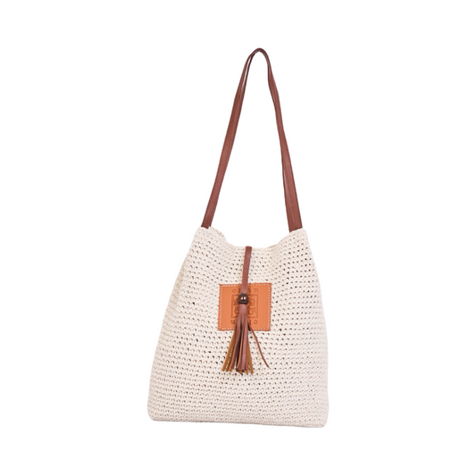 Knitted Tote Bag - White