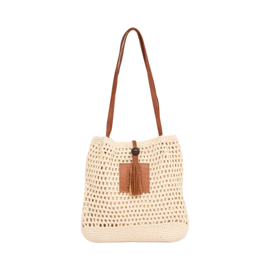 Knitted Tote Bag - White