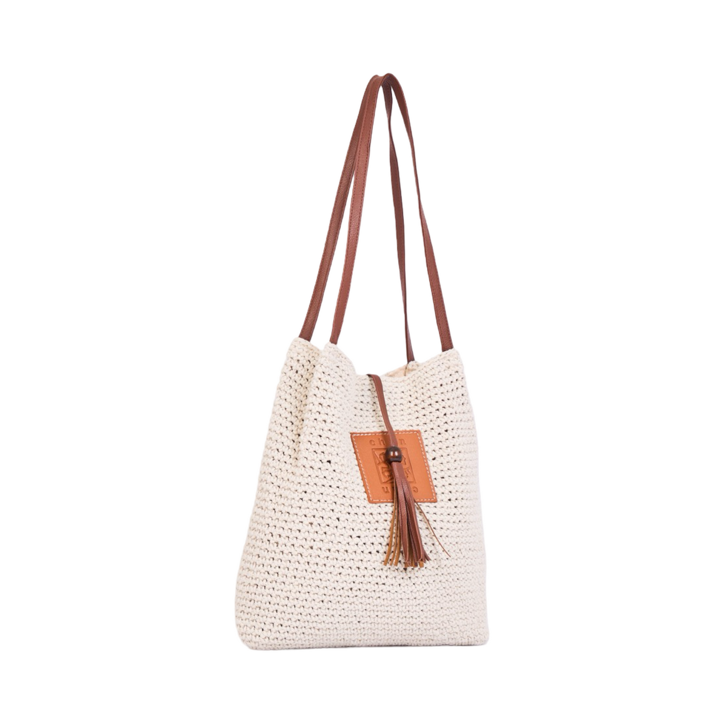 Knitted Tote Bag - White
