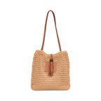 Knitted Tote Bag - Brown
