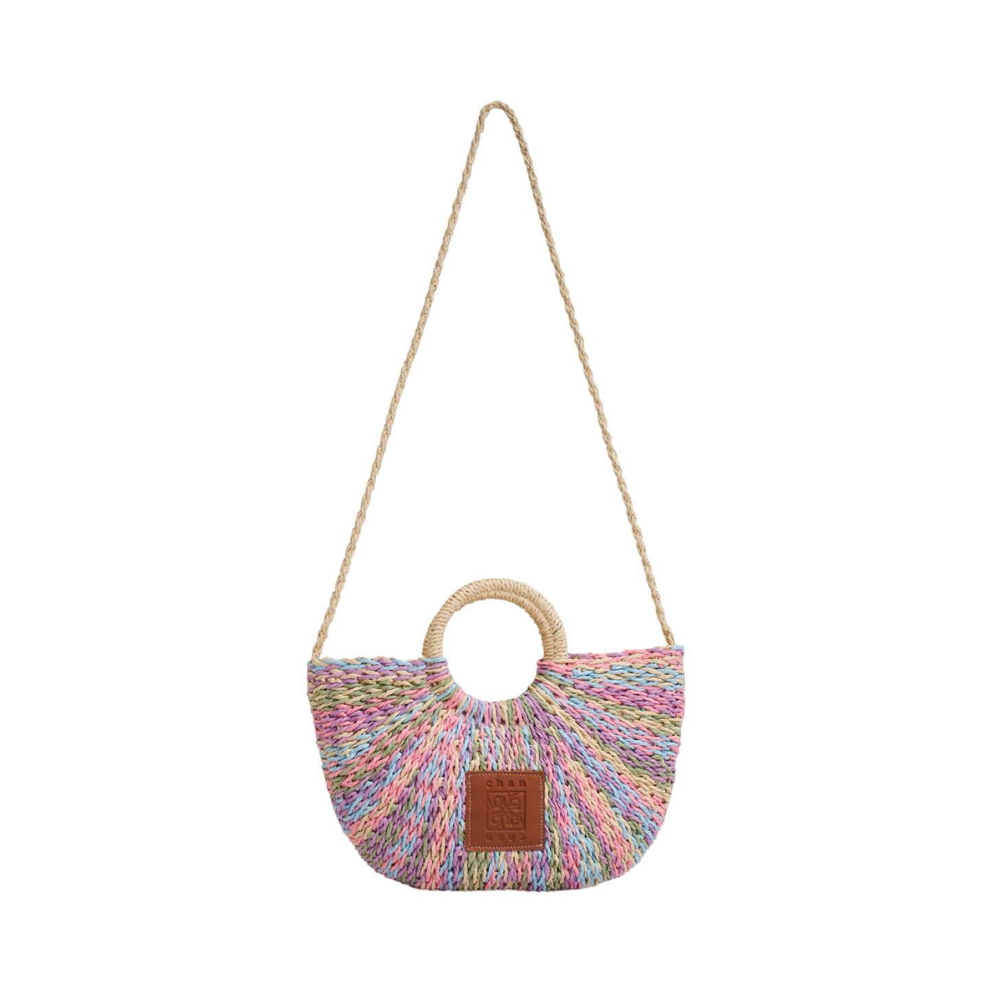Straw Multicolor Hand Bag - Rainbow