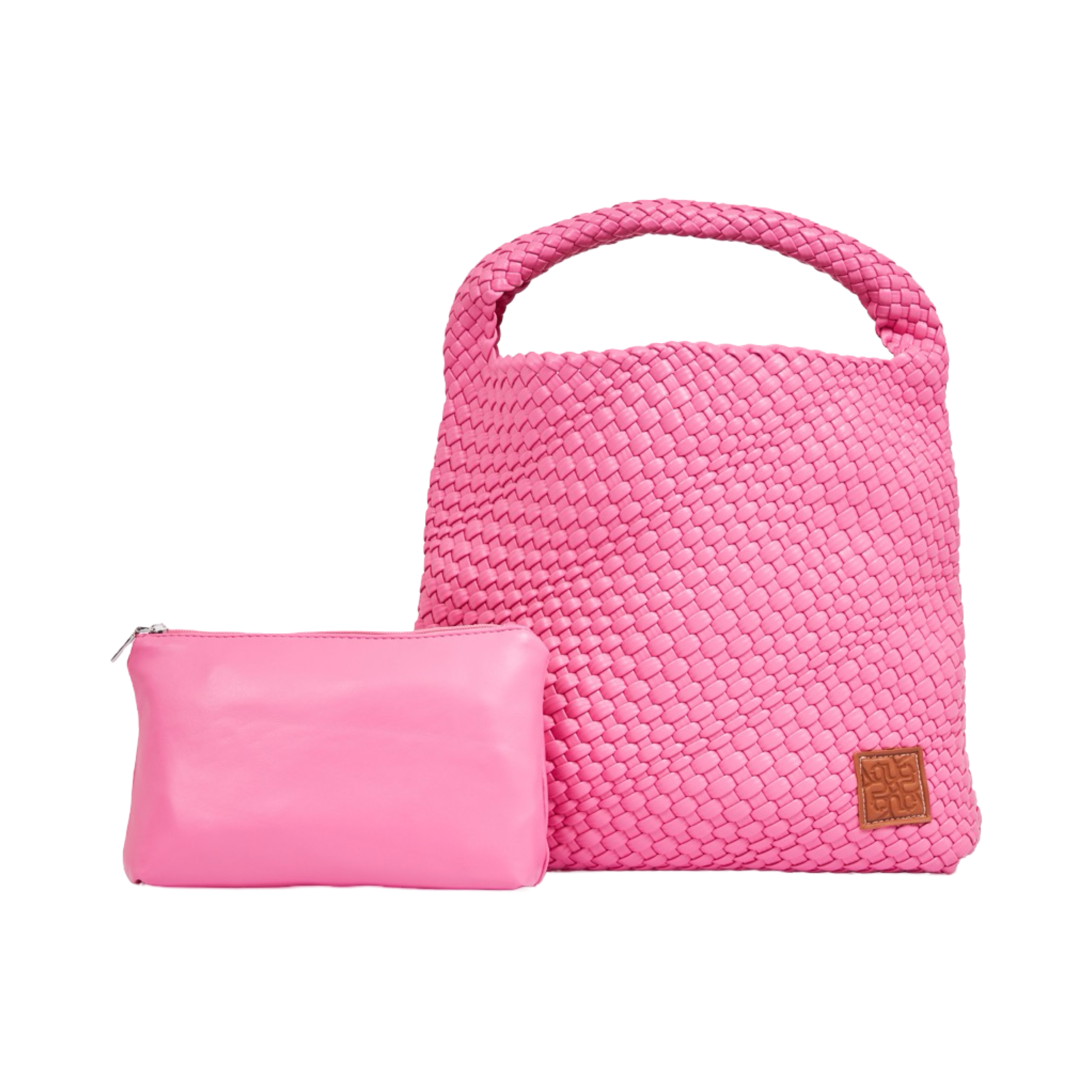 Woven Tote Bag  L - Hot Pink