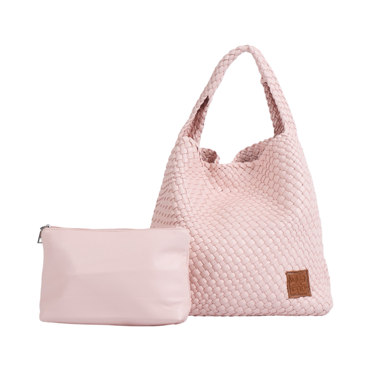 Woven Tote Bag L - Baby Pink
