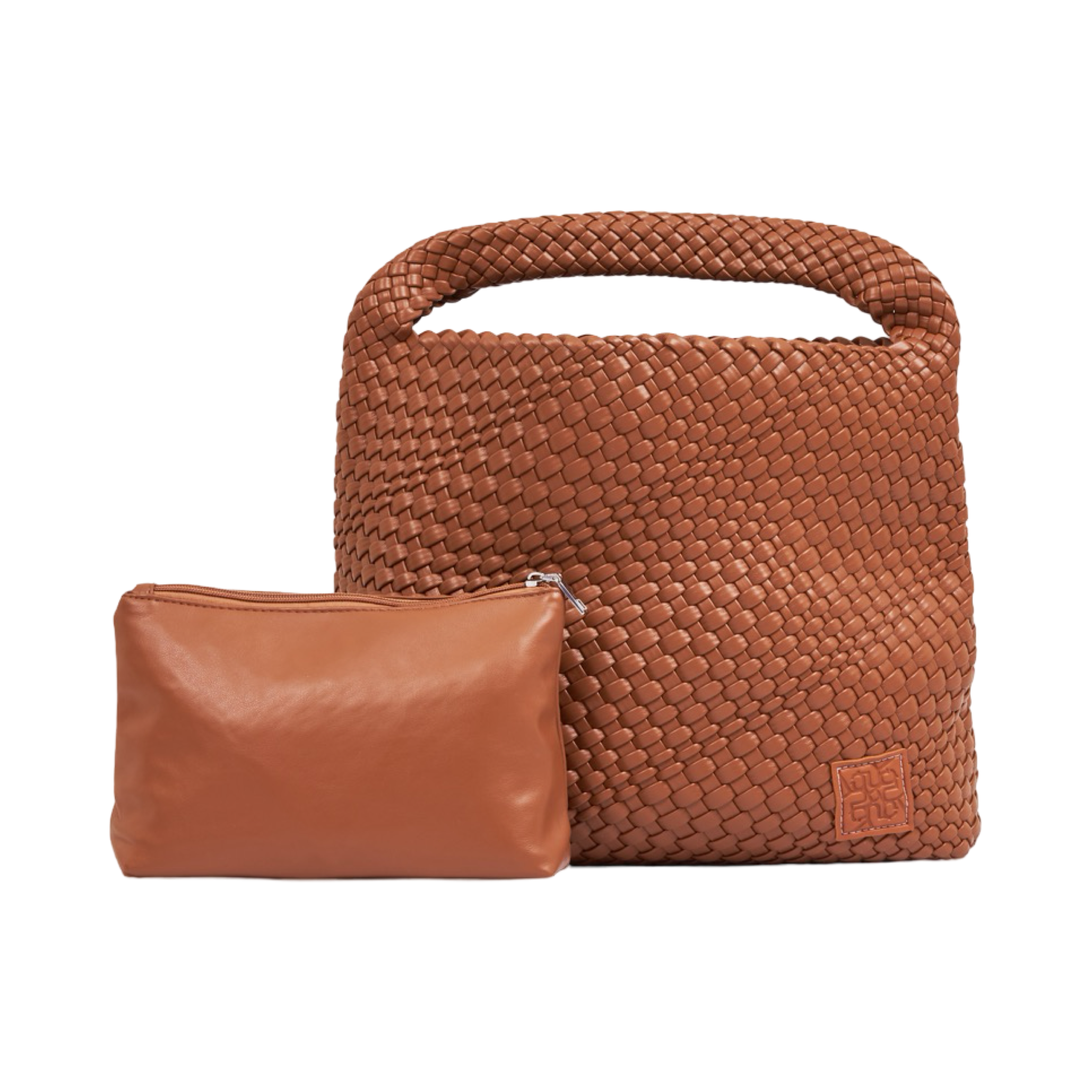 Woven Tote Bag L - Red Brown