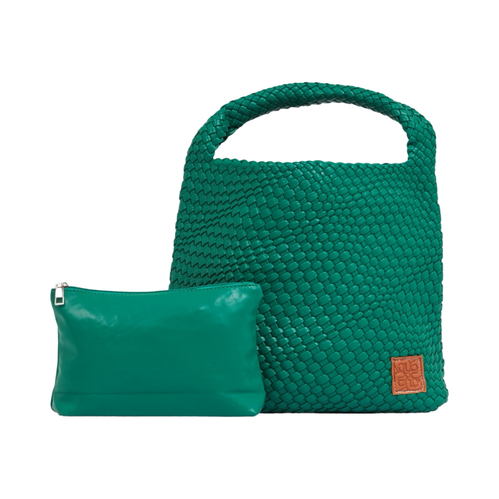 Woven Tote Bag L - Emerald Green