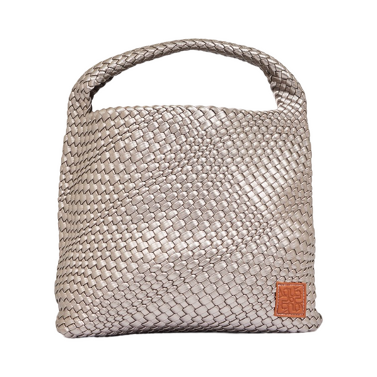 Woven Tote Bag - Silver