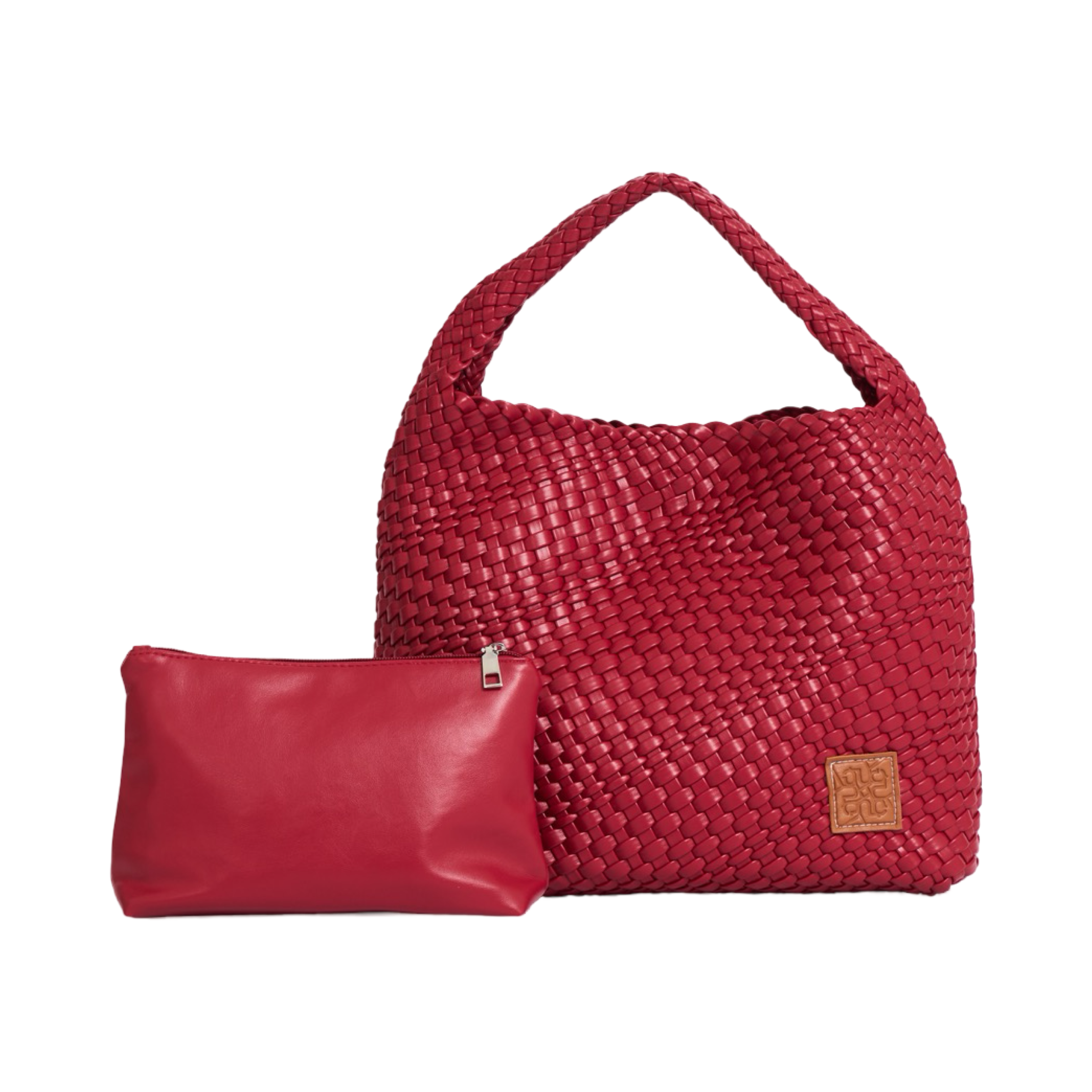 Woven Tote Bag L - Ruby
