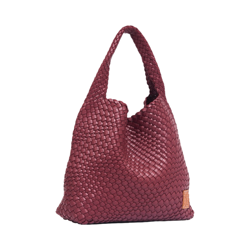 Woven Tote Bag L – Red Wine