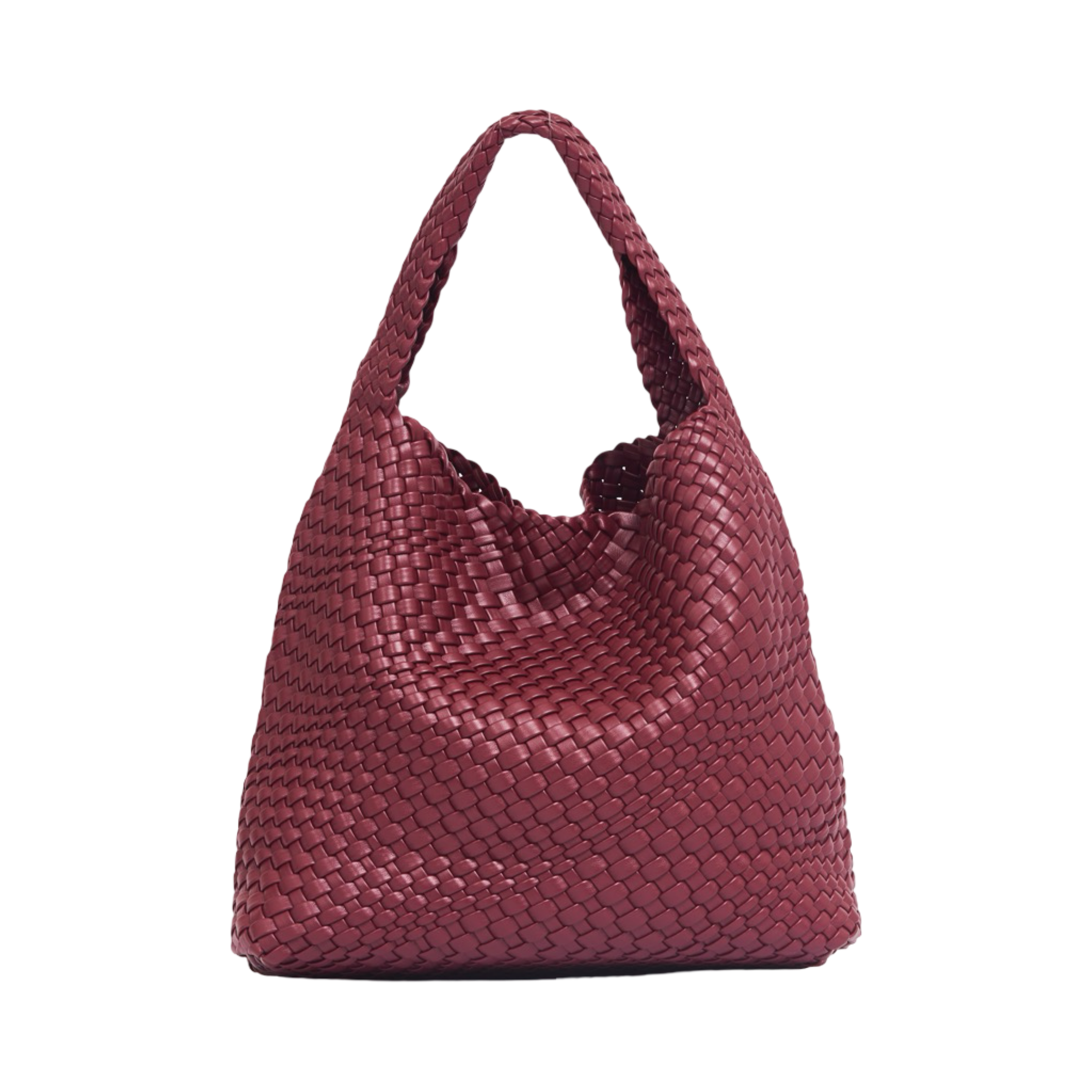 Woven Tote Bag L – Red Wine