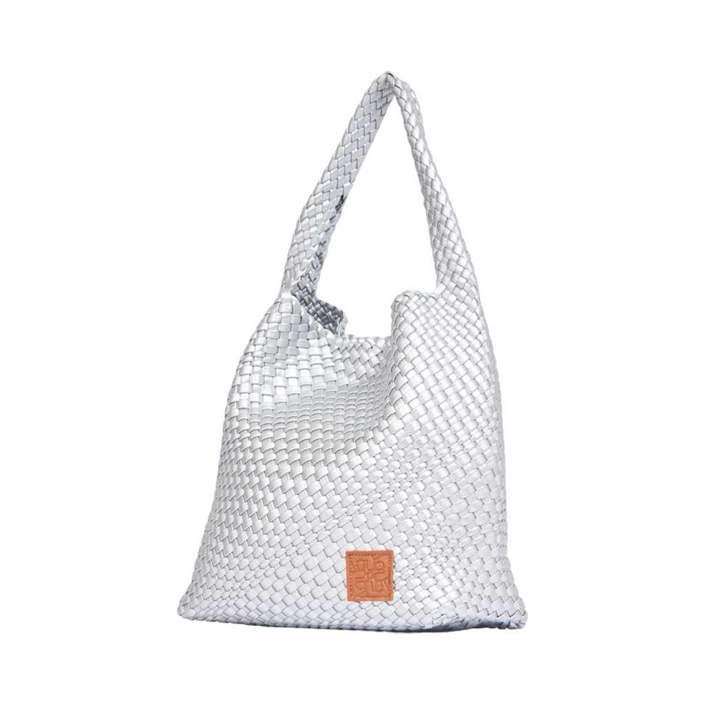 Woven Tote Bag L – Sliver