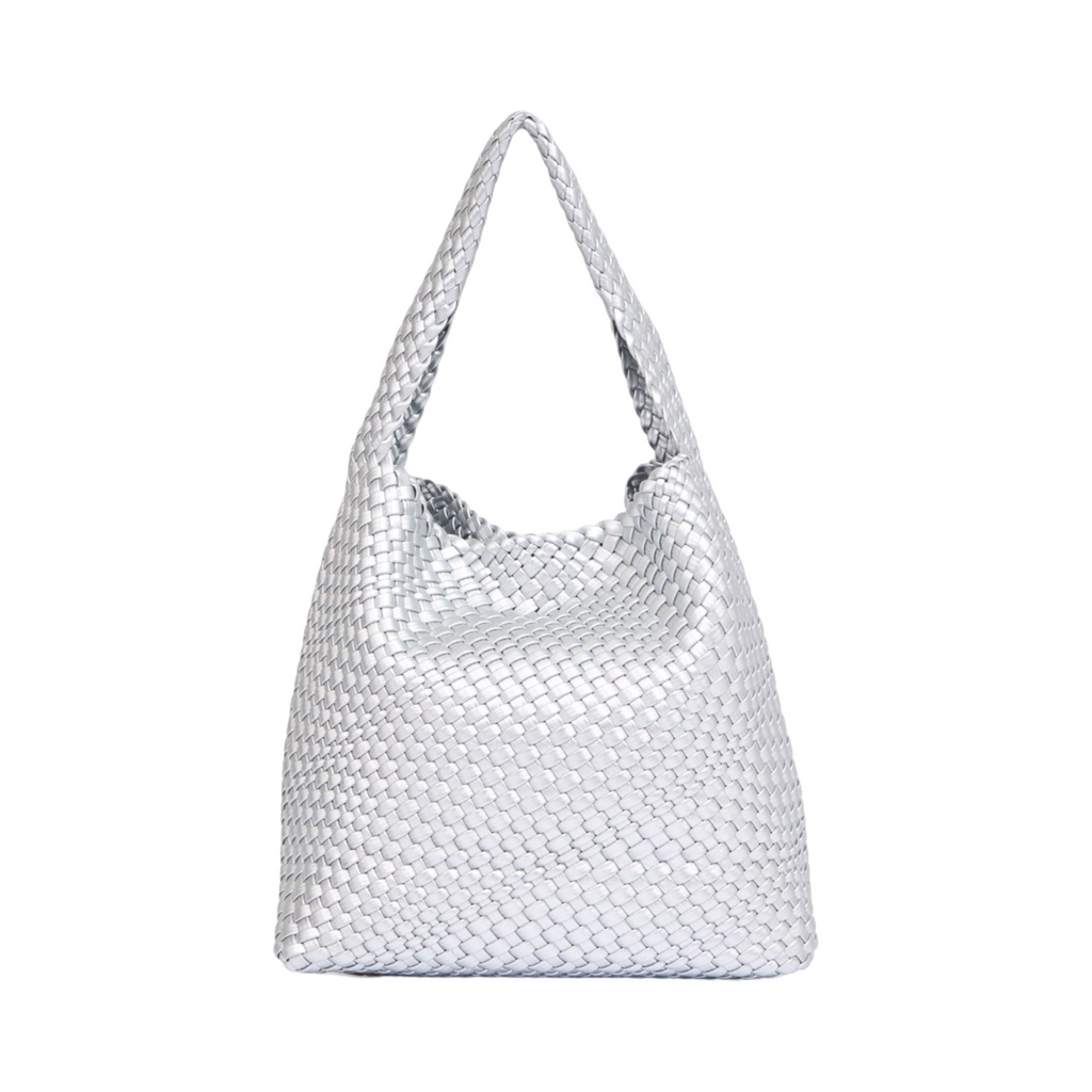 Woven Tote Bag L – Sliver