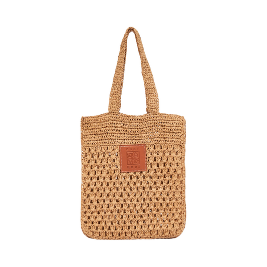 Straw Tote Bag - Brown